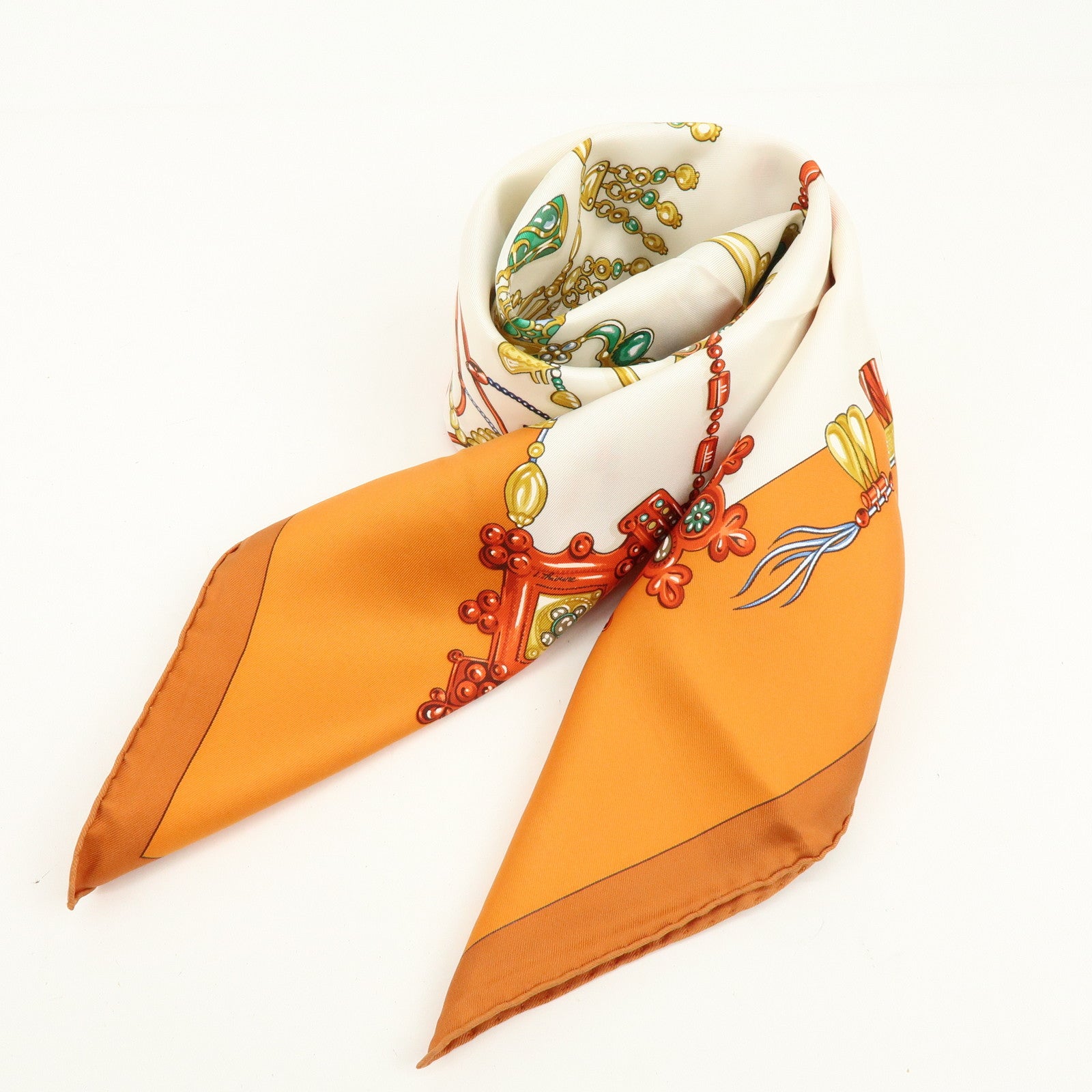 HERMES Carre 90 Silk 100% Scarf PARURES DES MAHARAJAS