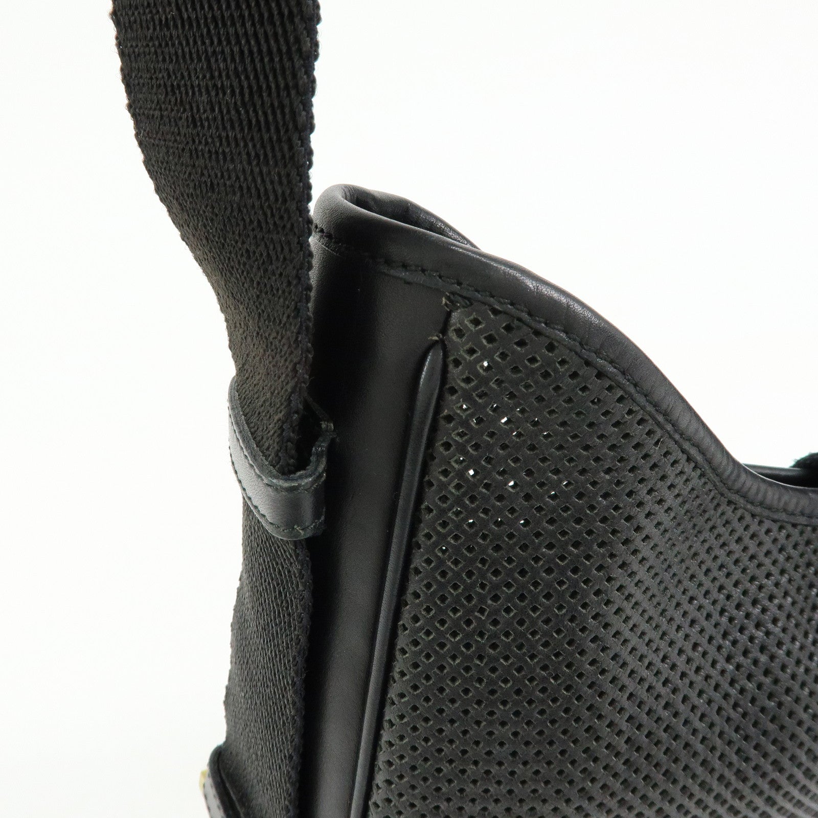 GUCCI Leather Canvas Shoulder Bag Hand Bag Black 02736