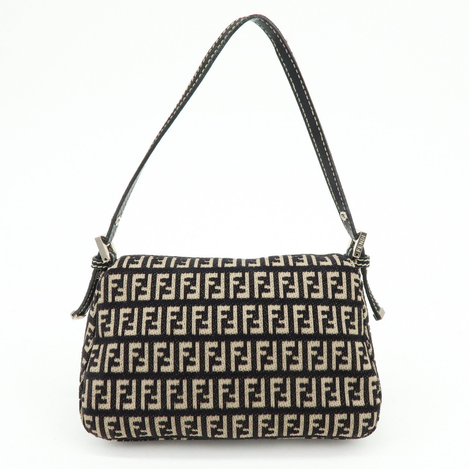 FENDI Mini Mamma Baguette Zucchino Canvas Shoulder Bag 8BR180