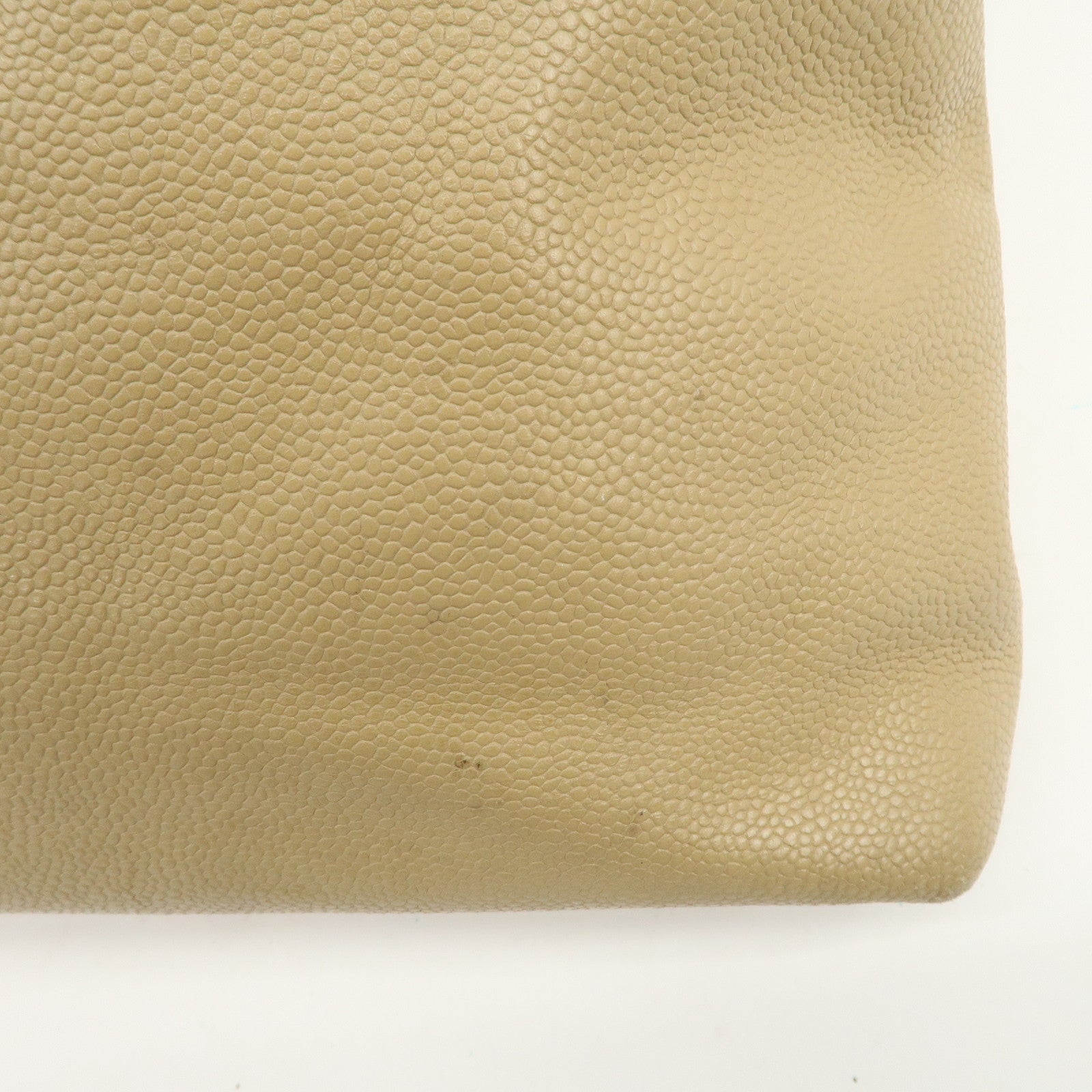 CHANEL COCO Mark Leather Chain Shoulder Bag Hand Bag Beige Used