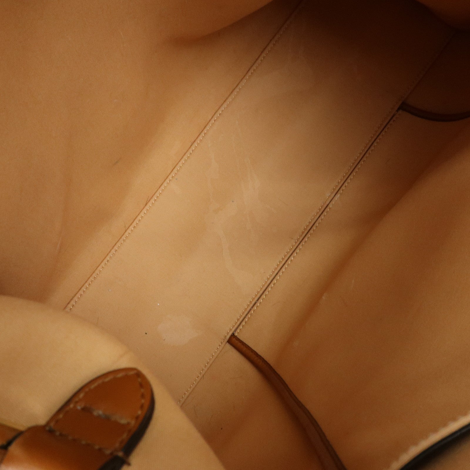 FENDI Peekaoo Canvas Leather Hand Bag Khaki Brown 8BN304