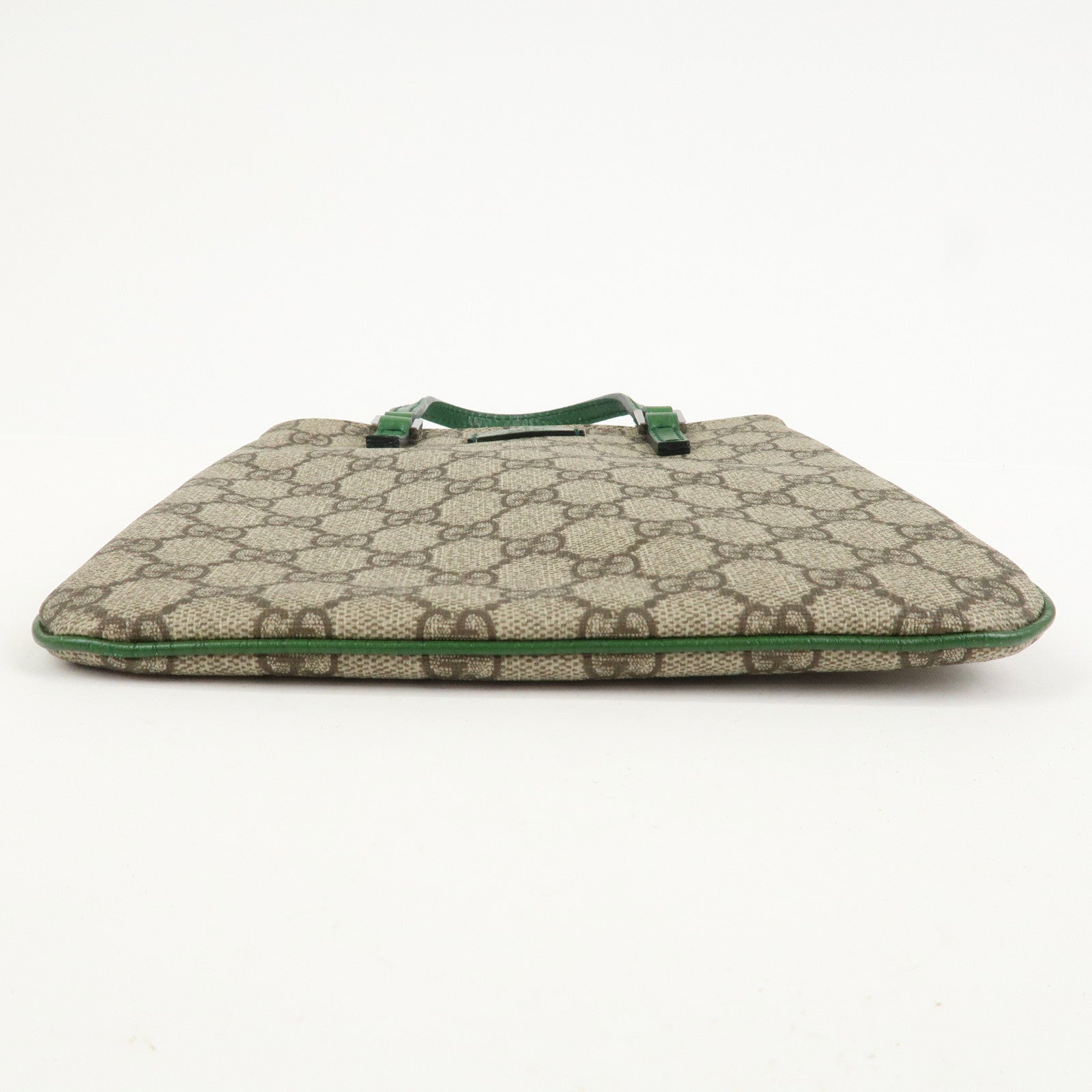 GUCCI GG Supreme Leather Hand Bag Tote Bag Beige Green 114600