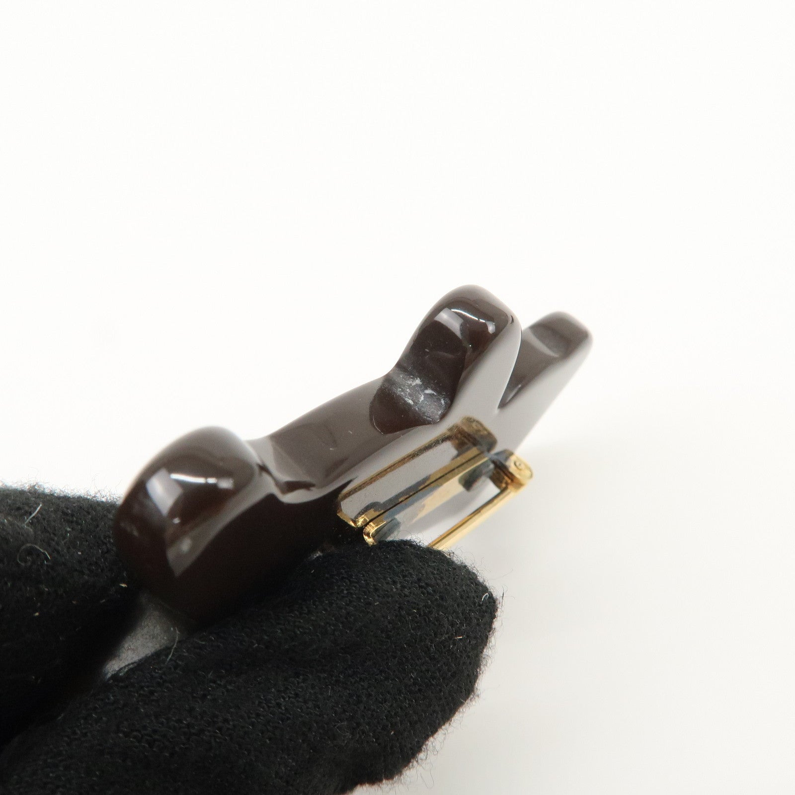 Louis Vuitton Monogram Damier Plastic Broche Nunnours Teddy Bear Brooch M64939 Used