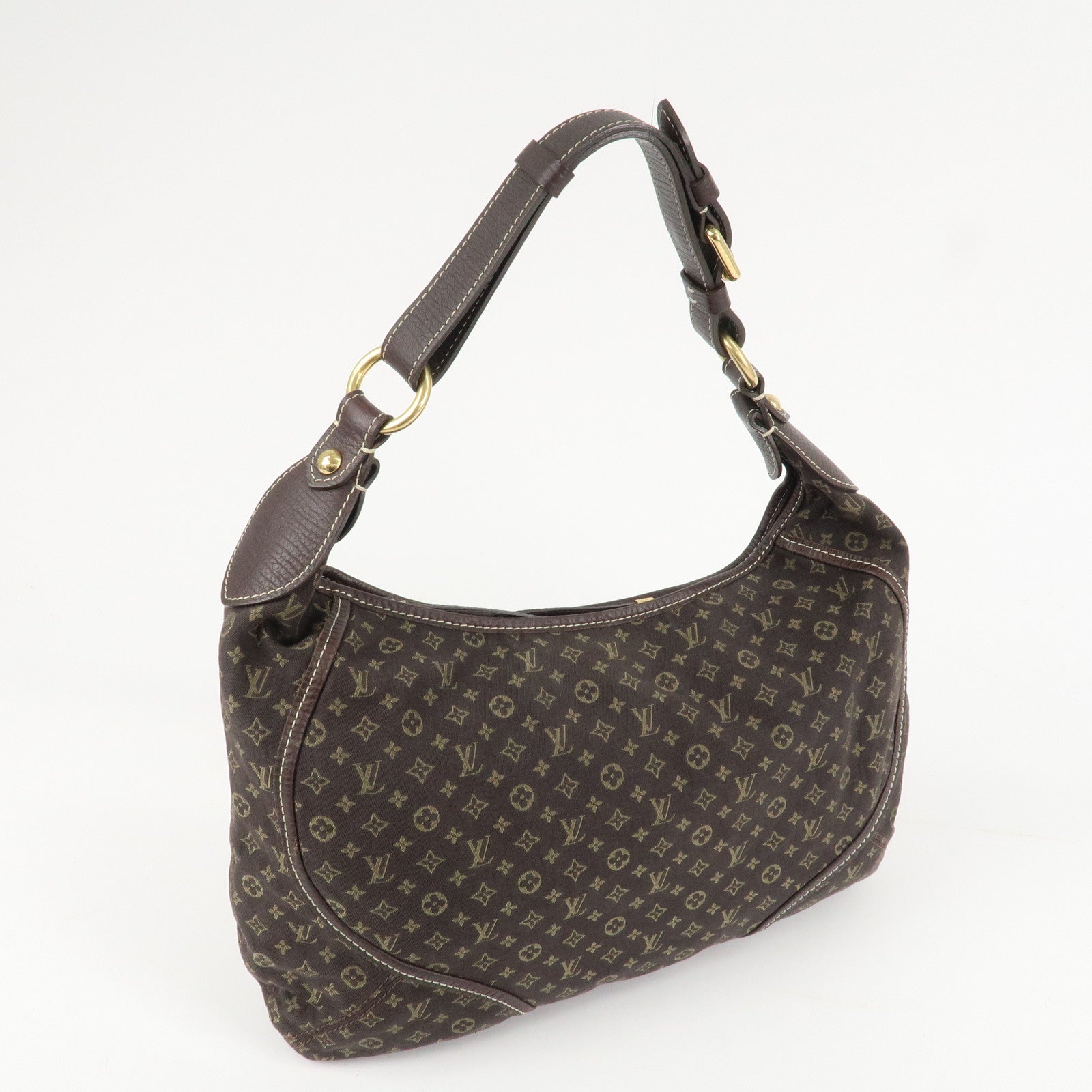 Louis Vuitton Monogram Mini Lin Manon MM Shoulder Bag Ebene M95619 Used