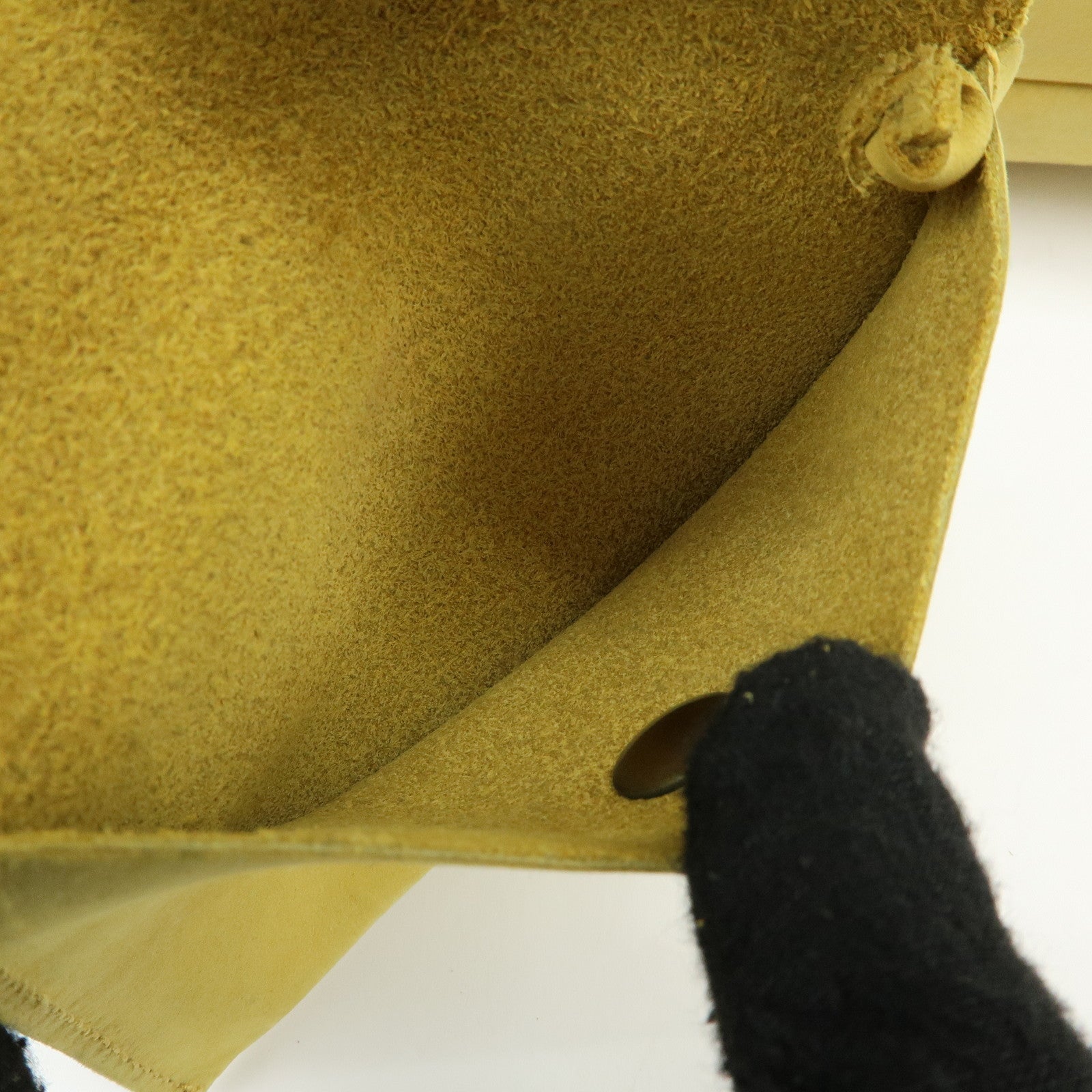 Ferragamo Suede Small Drawstring Hand Bag Yellow