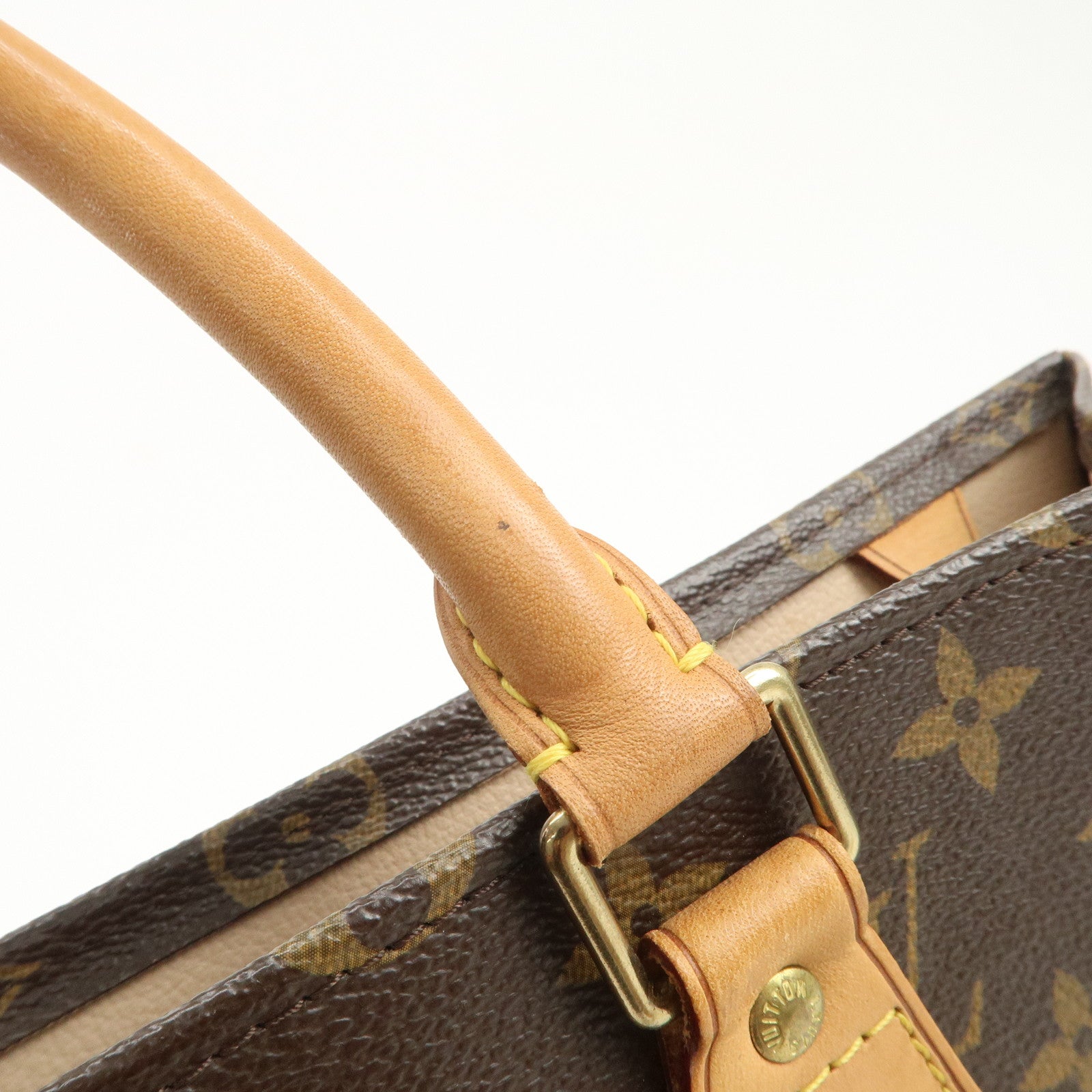 Louis Vuitton Monogram Sac Plat Tote Bag Hand Bag Brown M51140