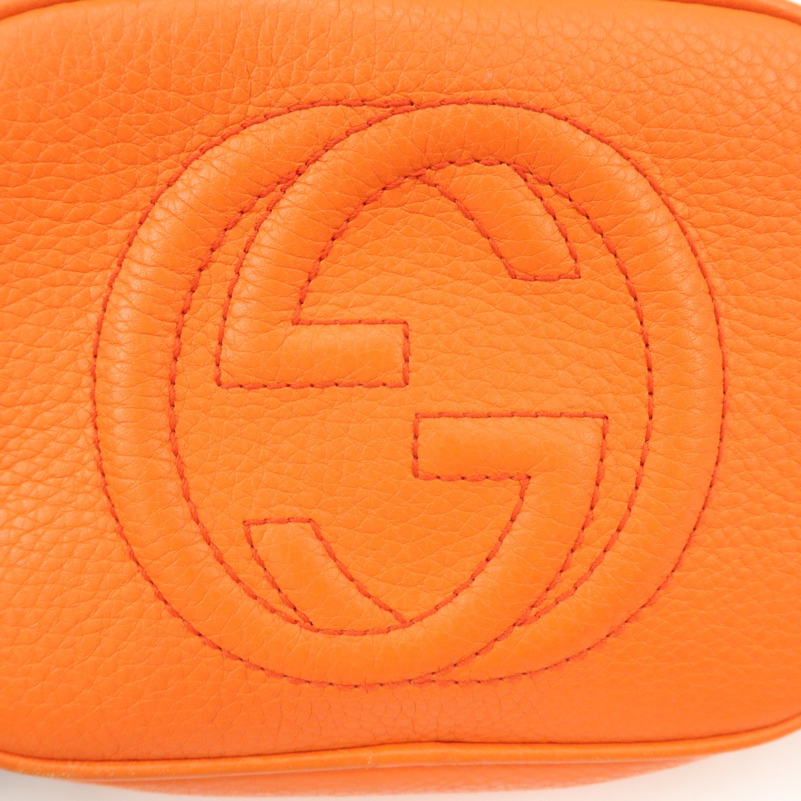 GUCCI SOHO Childrens Leather Mini Shoulder Bag Orange 355202