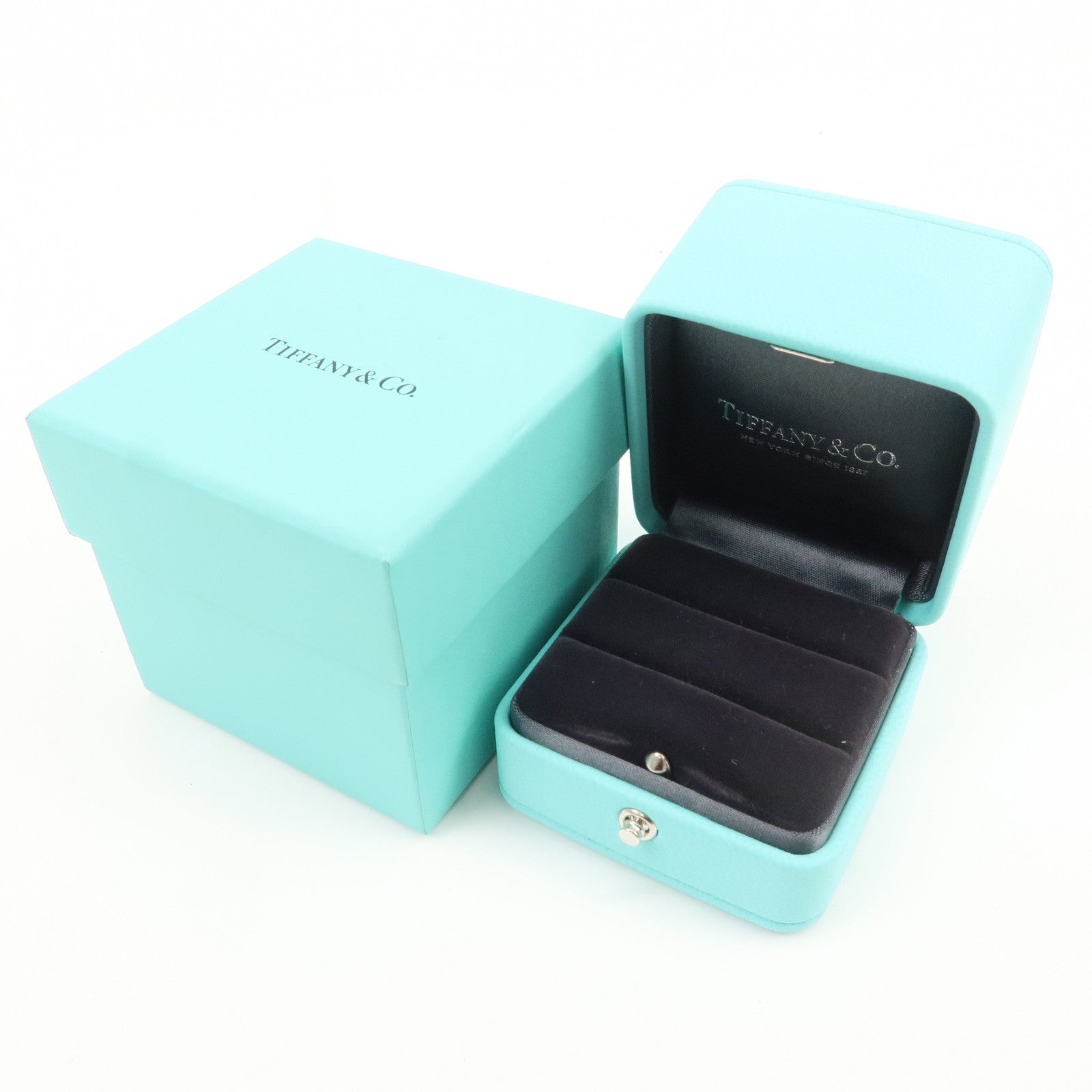 Tiffany & Co Set of 2 Jewelry Boxes for Pair Ring Tiffany Blue