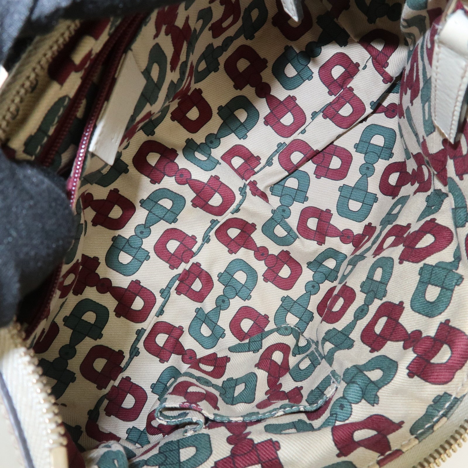 GUCCI Abbey Guccissima Leather Shoulder Bag Hand Bag Ivory 190525 Used