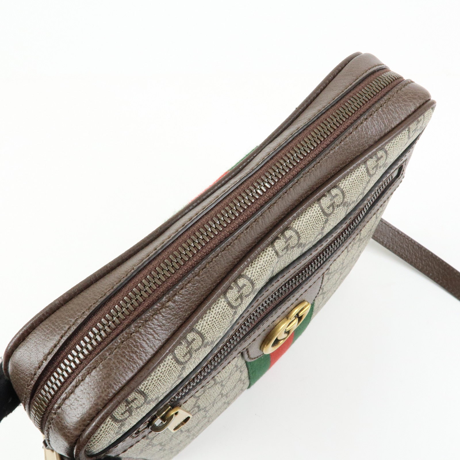 GUCCI Ophidia GG Supreme Canvas Leather Shoulder Bag Beige 547926