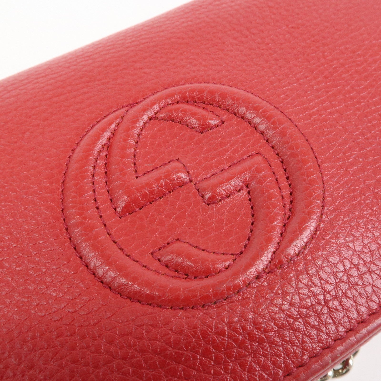 GUCCI SOHO Interlocking G Leather Chain Shoulder Bag Wallet 598211