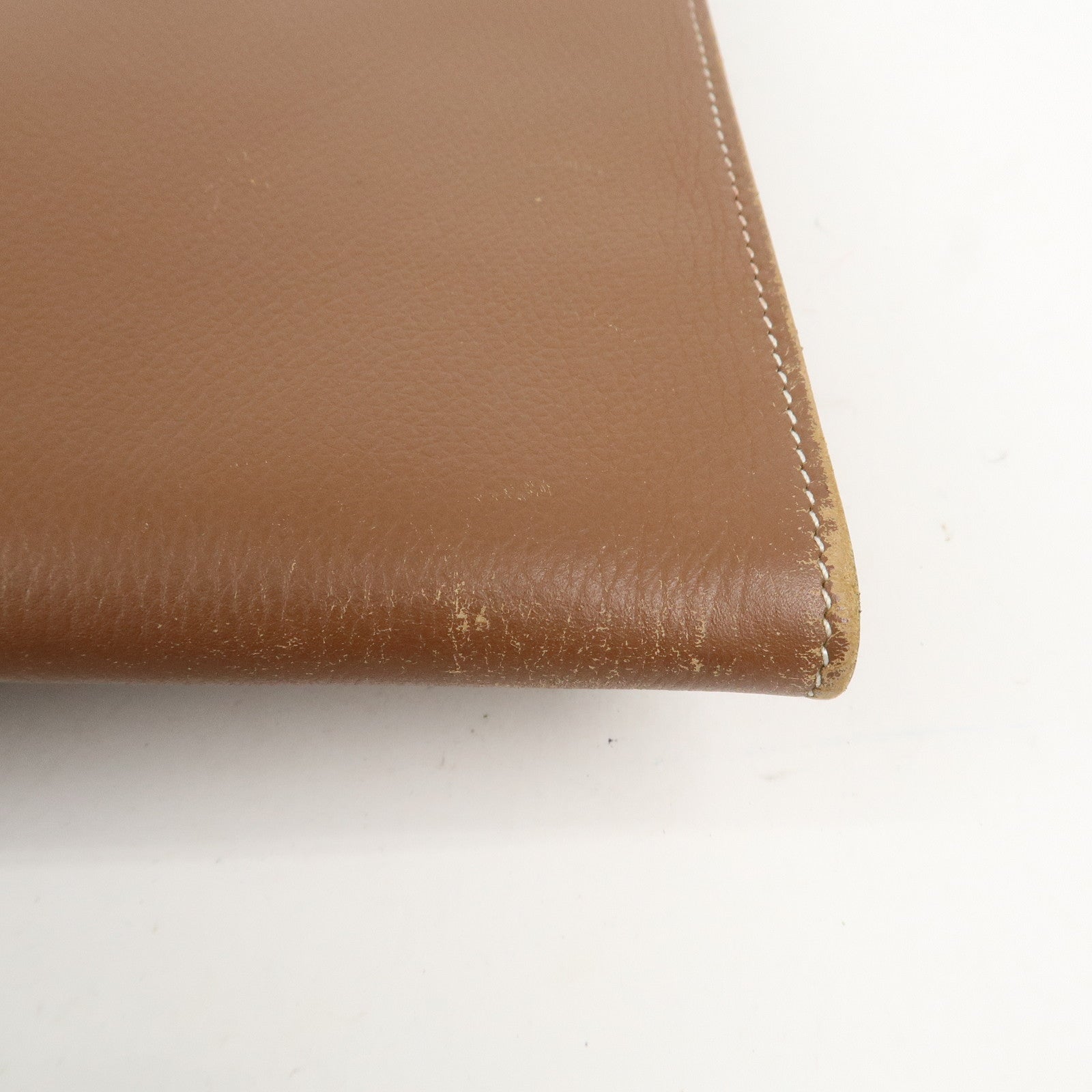 HERMES Air Line Canvas Leather Omenitu Shoulder Bag Brown