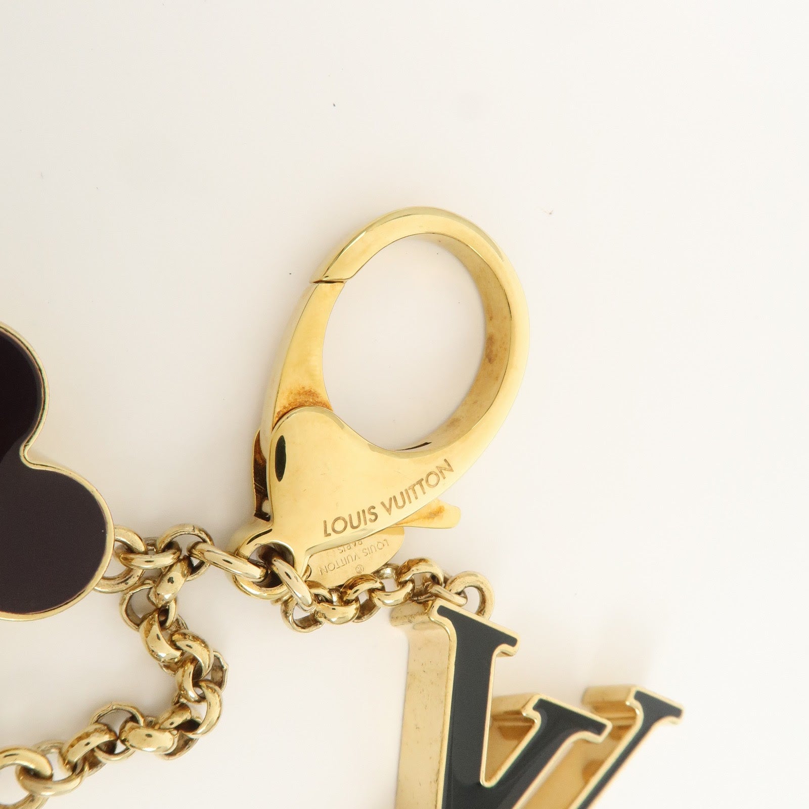 Louis Vuitton Fleur de Monogram Key Chain Bag Charm Gold M67119