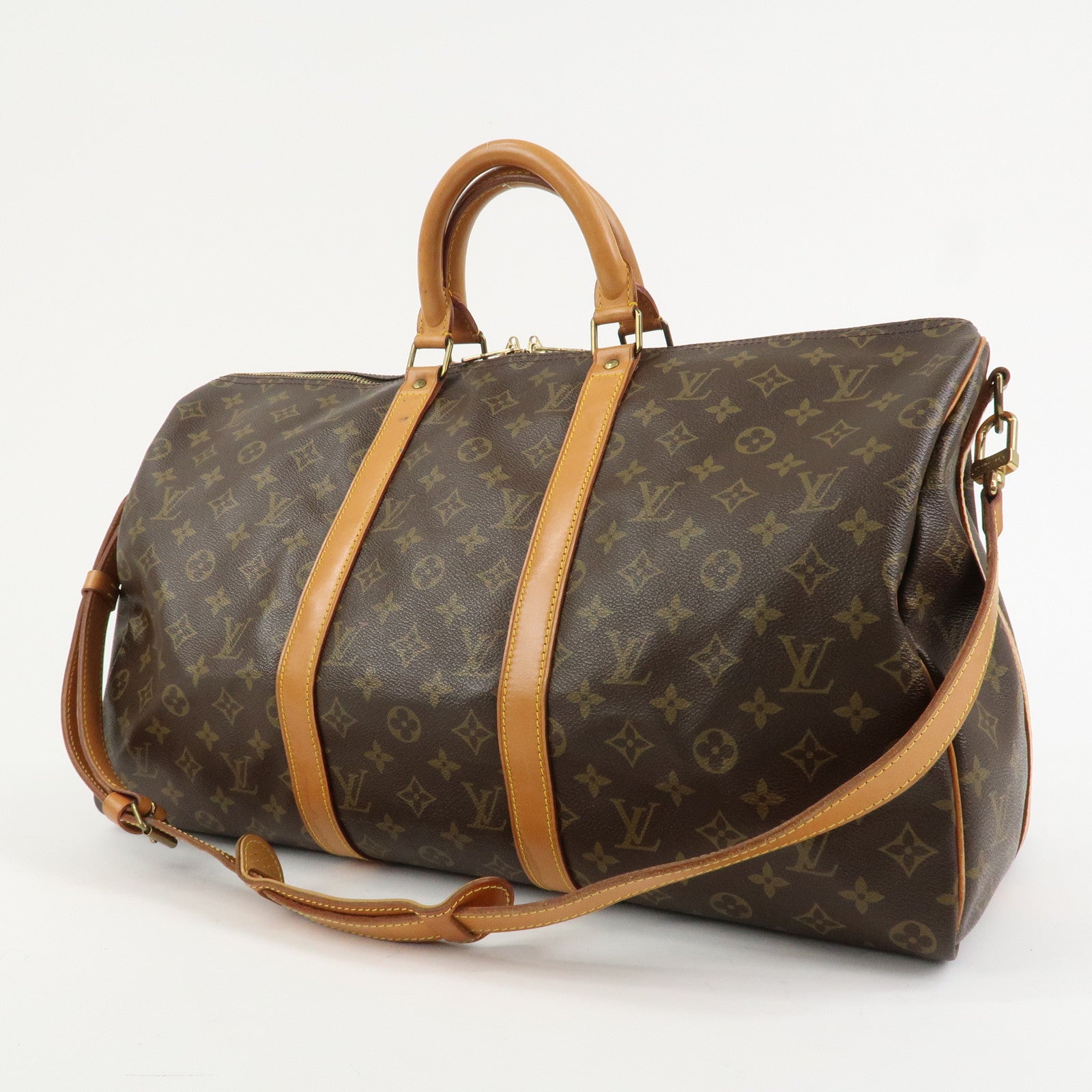 Louis Vuitton Monogram Keep All 50 Bandouliere Boston Bag M41416