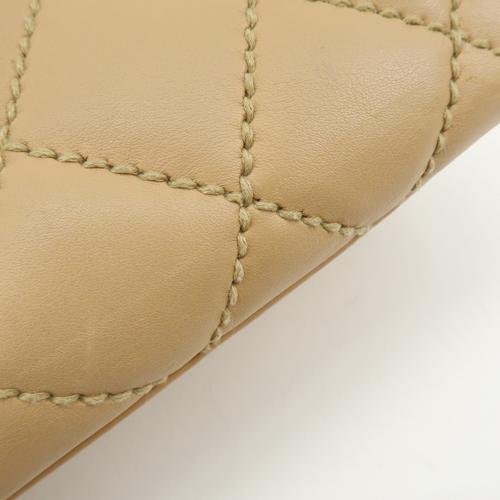 CHANEL COCO Mark Wild Stich Calf Leather Tote Bag Beige A20999