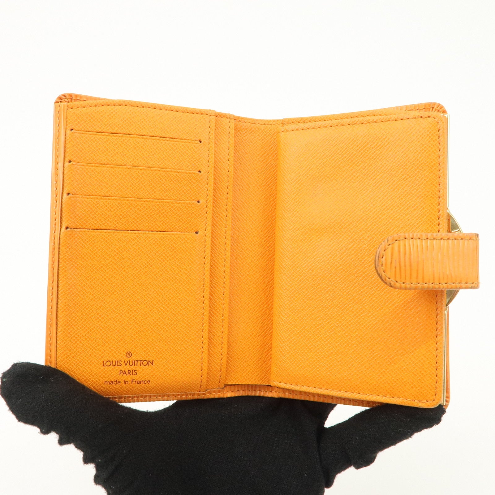 Louis Vuitton Epi Porte Monnaie Viennois Bi-Fold Wallet Mandarin Orange Used