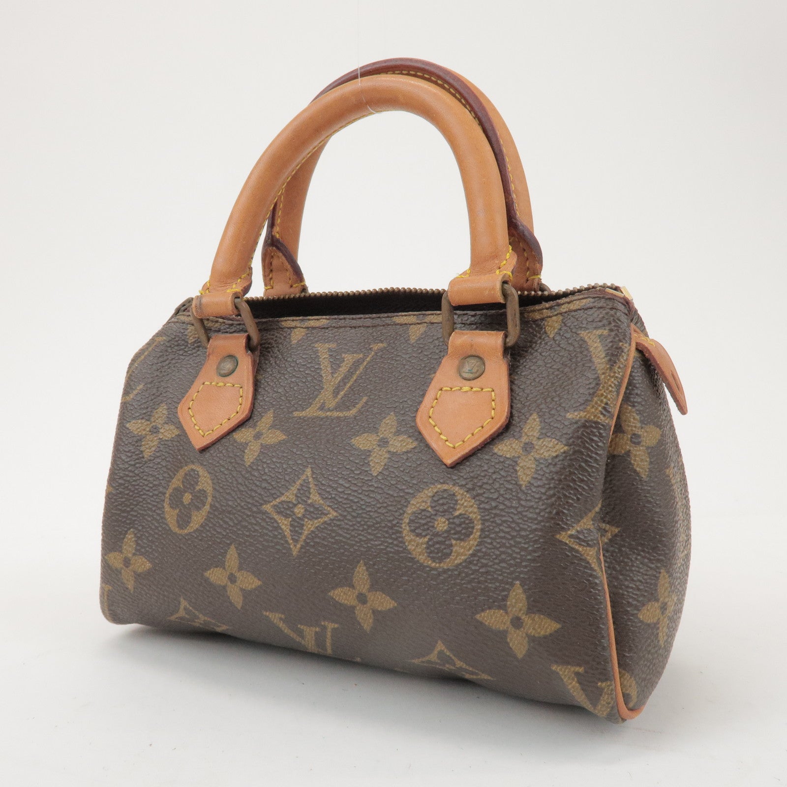 Louis Vuitton Monogram Mini Speedy Hand Bag Brown M41534
