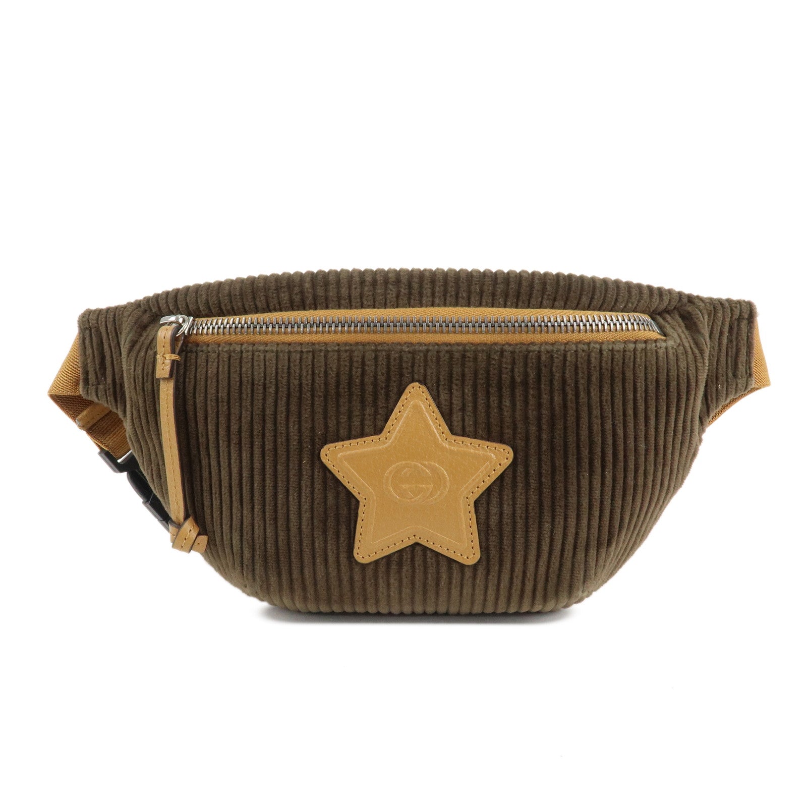 GUCCI Children's Corduroy Body Bag Waist Bag Brown Khaki 502095 Used