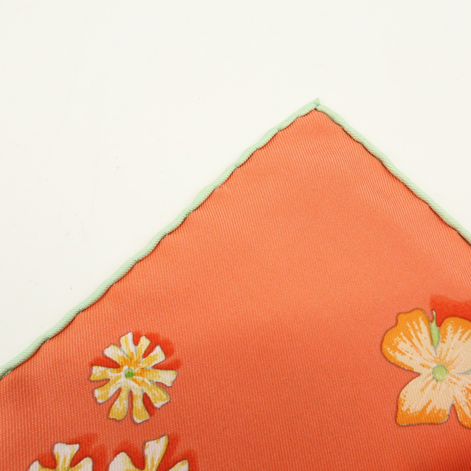 HERMES Carre 90 Silk 100% FLOWER POWER Scarf Orange