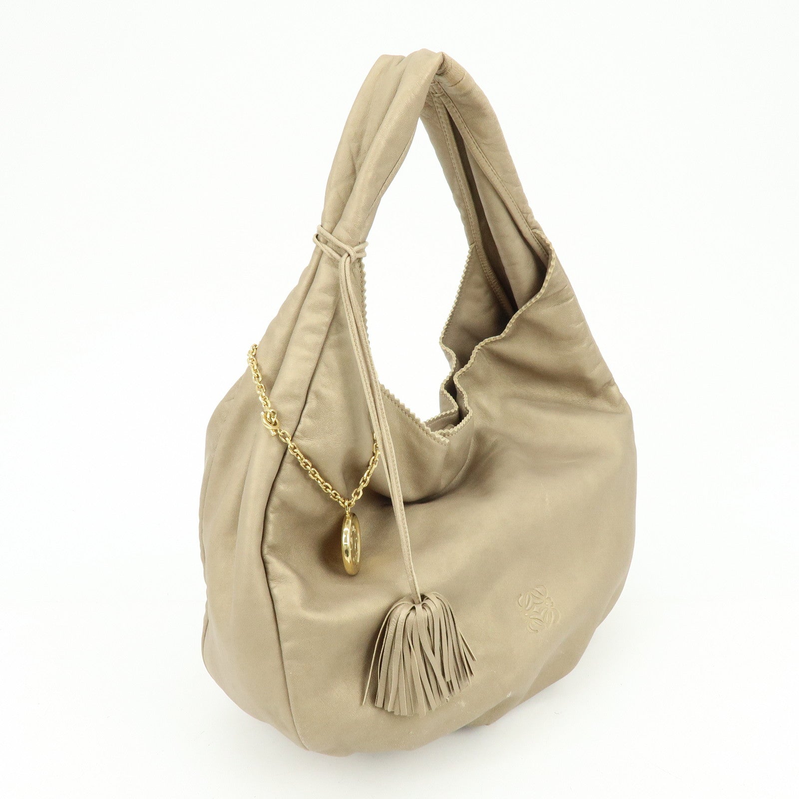 LOEWE Anagram Viento Nappa Leather Tote Bag Shoulder Bag Gold