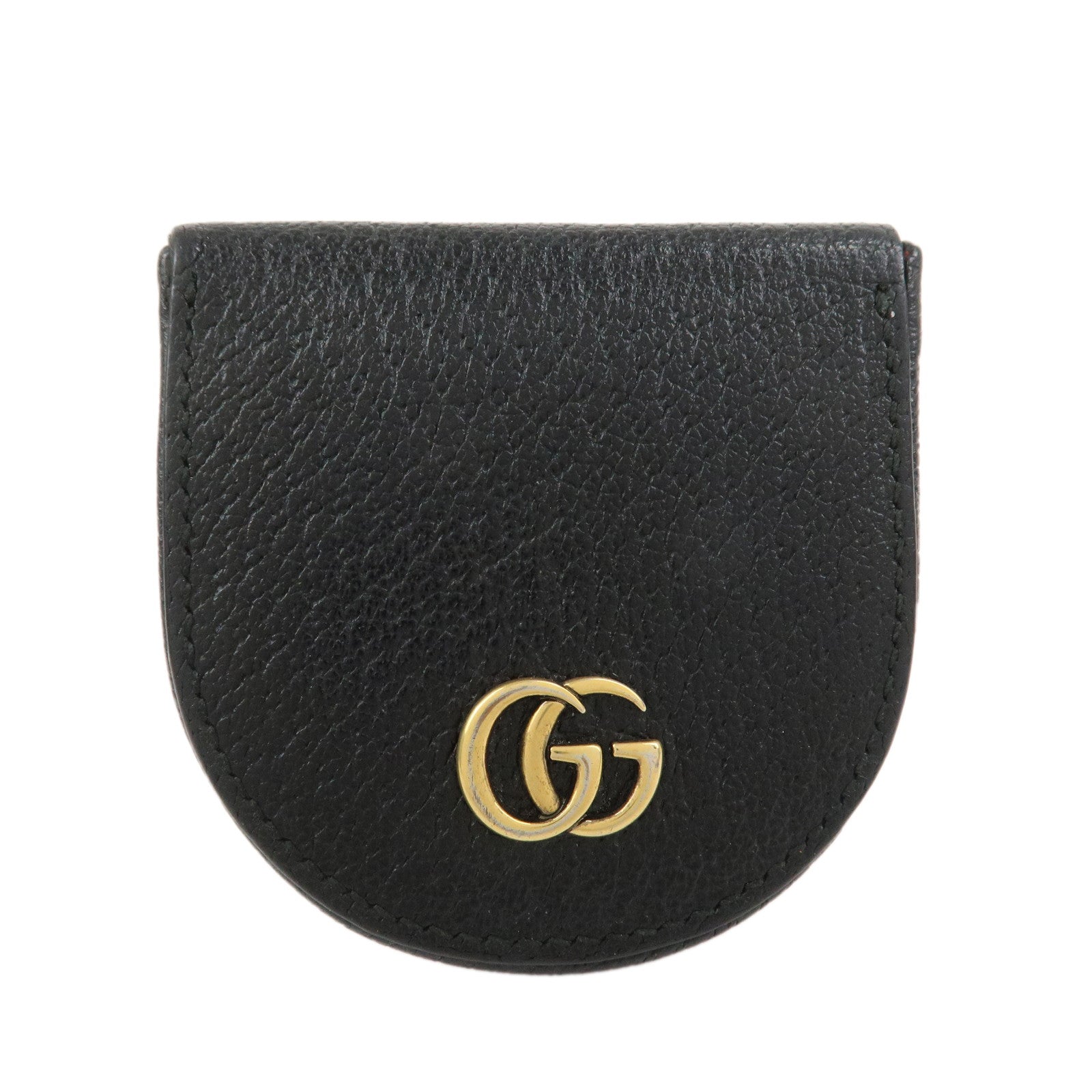 GUCCI GG Marmont Leather Compact Wallet Coin Case Black 450940