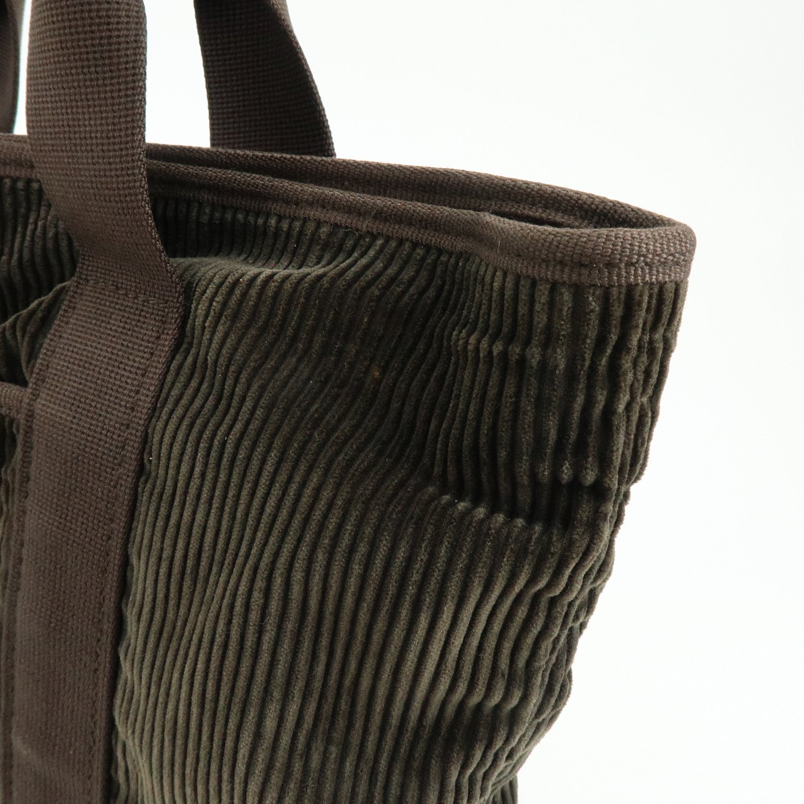 SAINT LAURENT PARIS Cassandra Corduroy Suede Tote Bag Dark Green