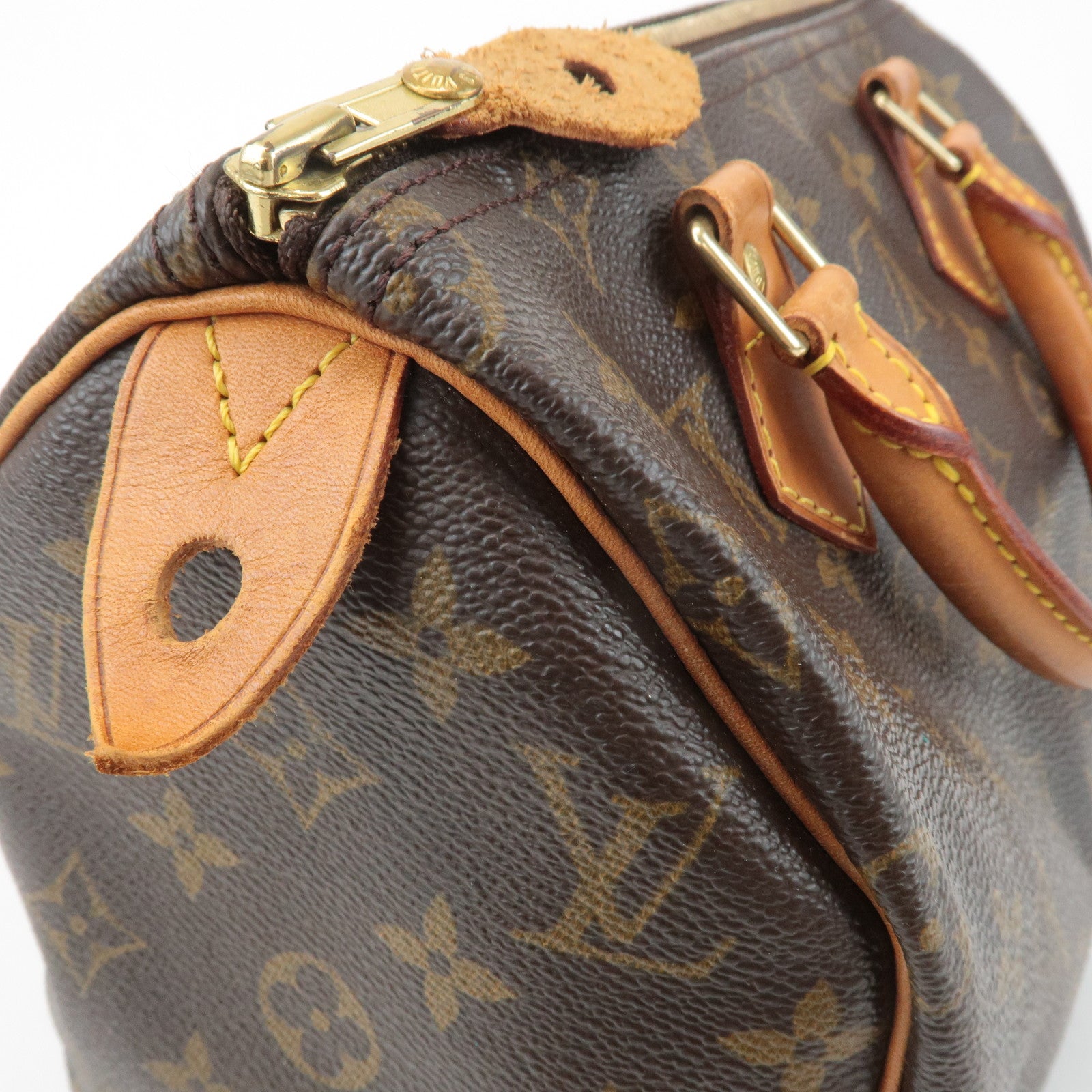 Louis Vuitton Monogram Speedy 25 Hand Bag Boston Bag Brown M41528 Used