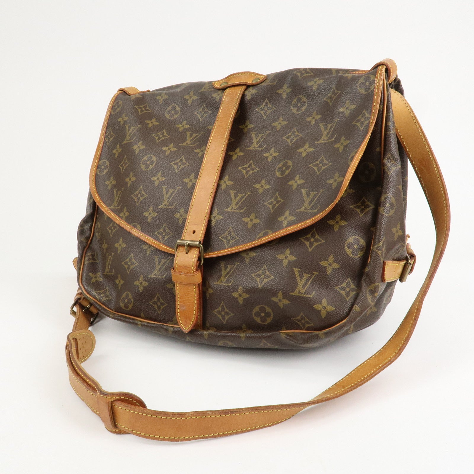 Louis Vuitton Monogram Saumur 35 Shoulder Bag Brown M42254