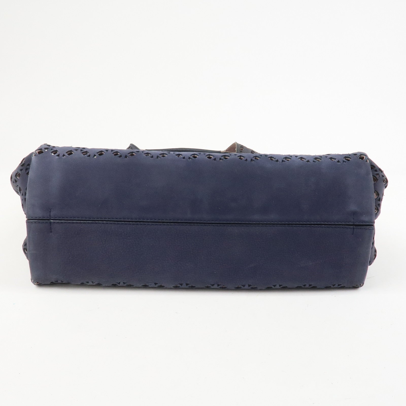 LOEWE Anagram Logo Leather Shoulder Bag Hand Bag Navy