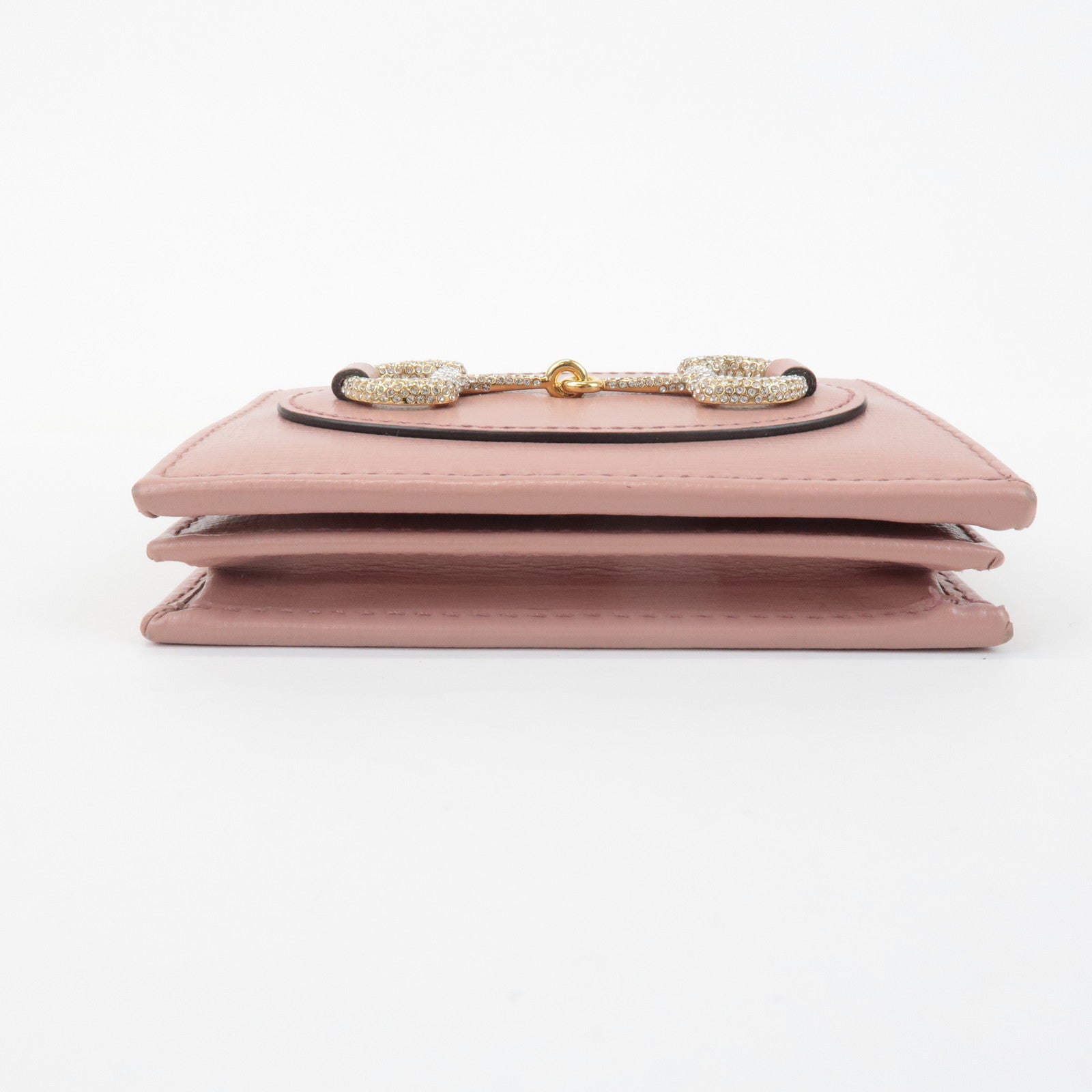 GUCCI Horsebit Leather Bi-fold Wallet Small Wallet Pink 621887 Used