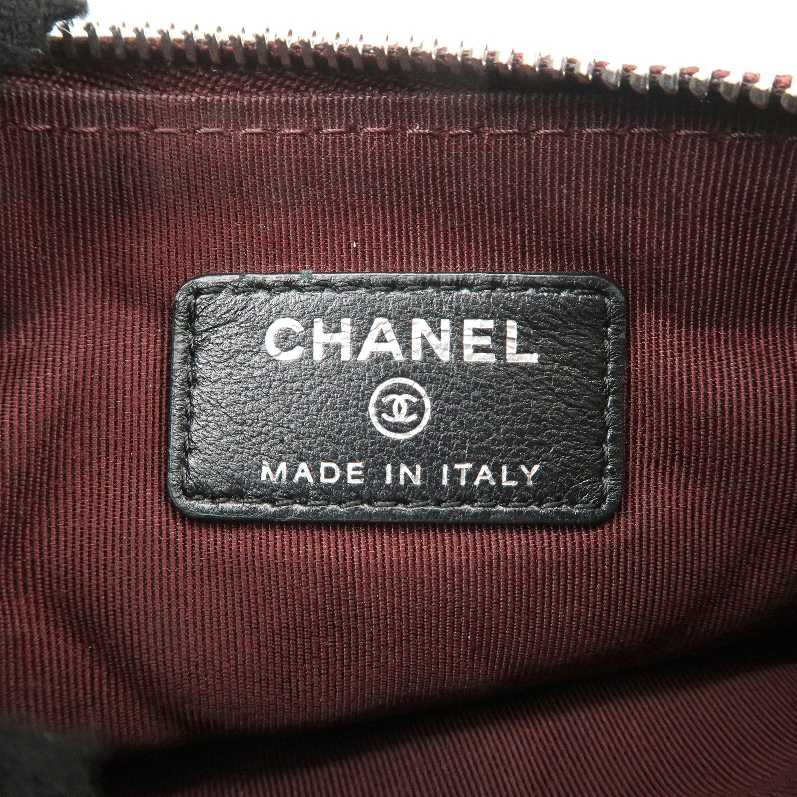 CHANEL Matelasse Caviarskin COCO Mark Coin Case Mini Pouch Black Silver Used