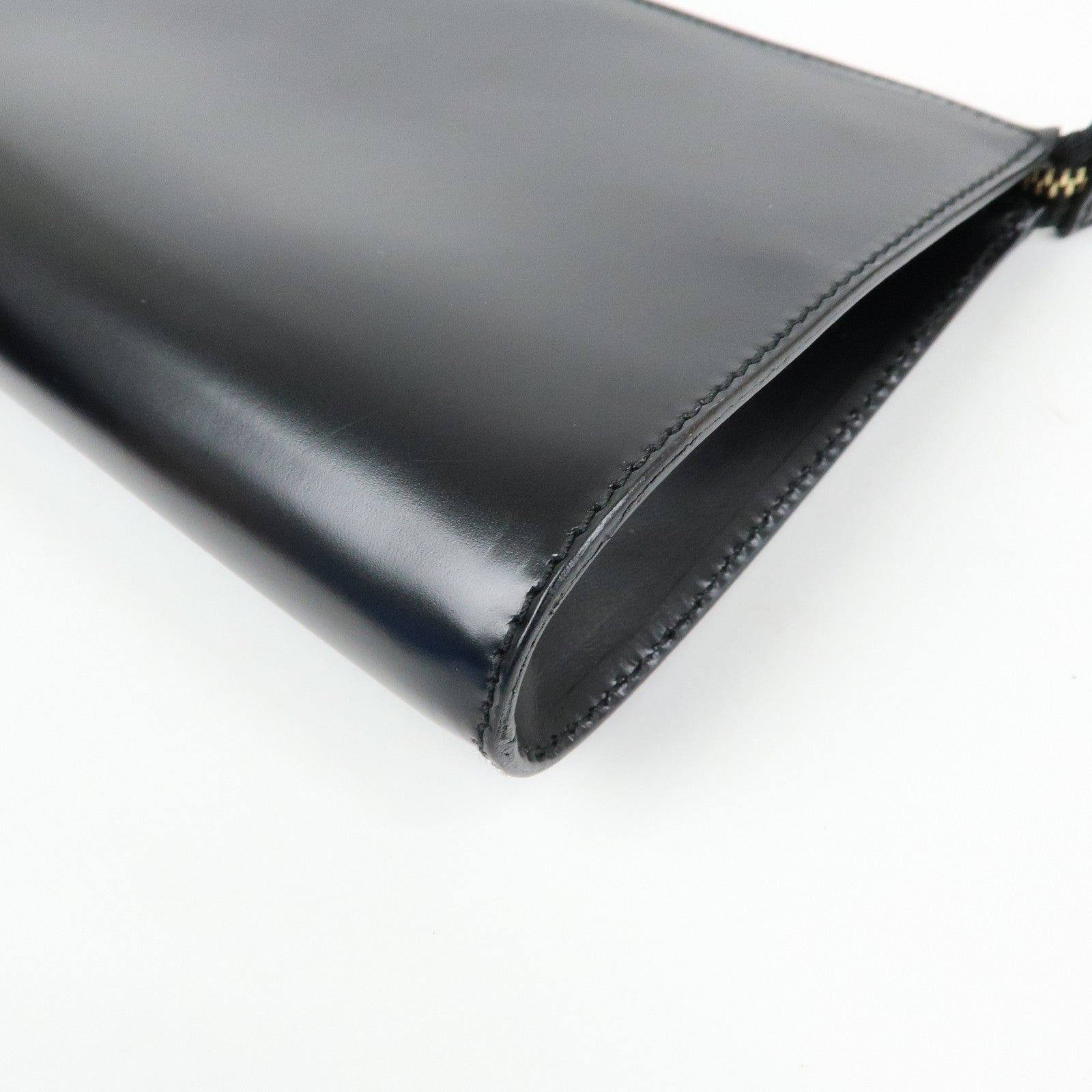 Ferragamo Ganchini Leather Shoulder Bag Hand Bag Black