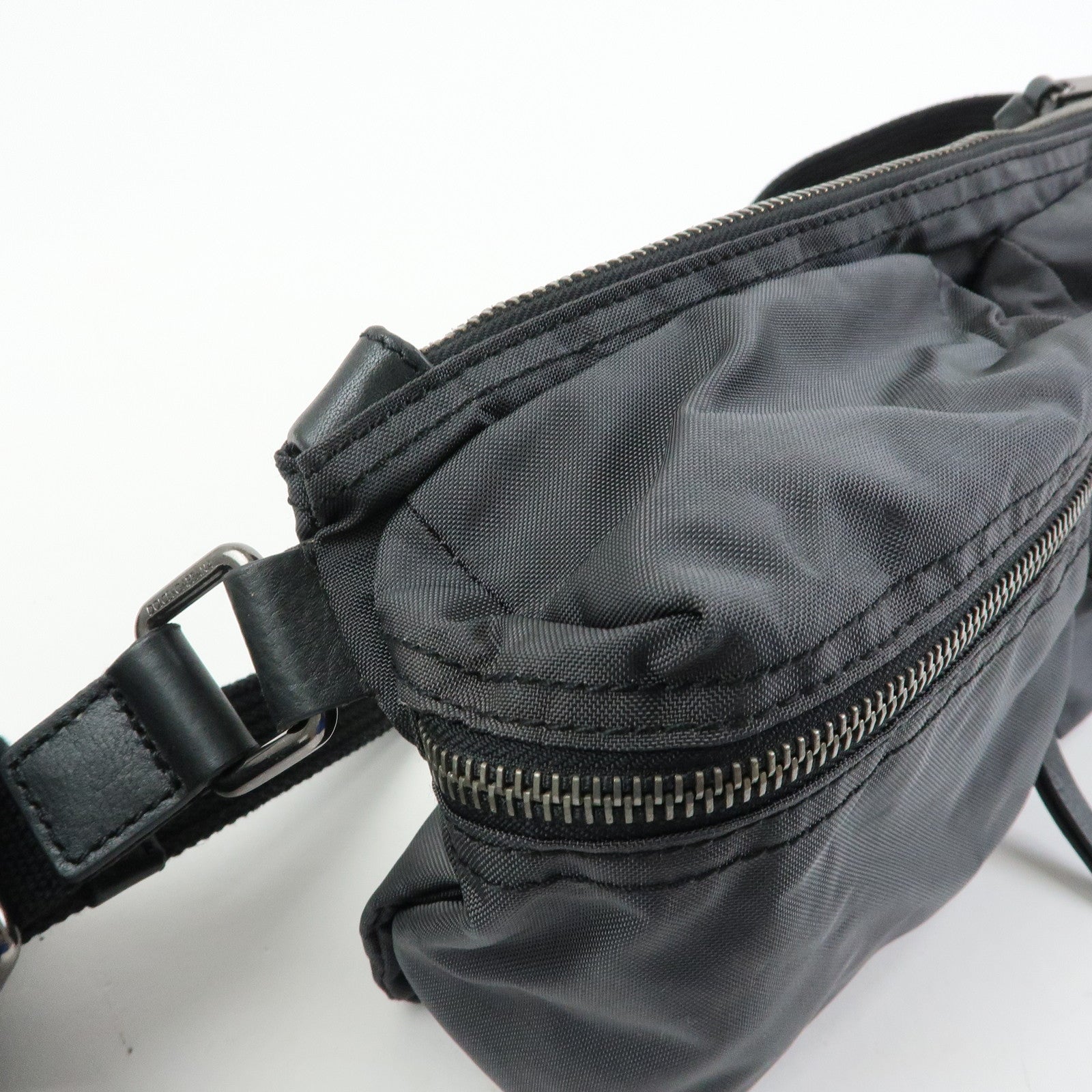 Dolce & Gabbana Nylon Leather Waist Bag Body Bag Black