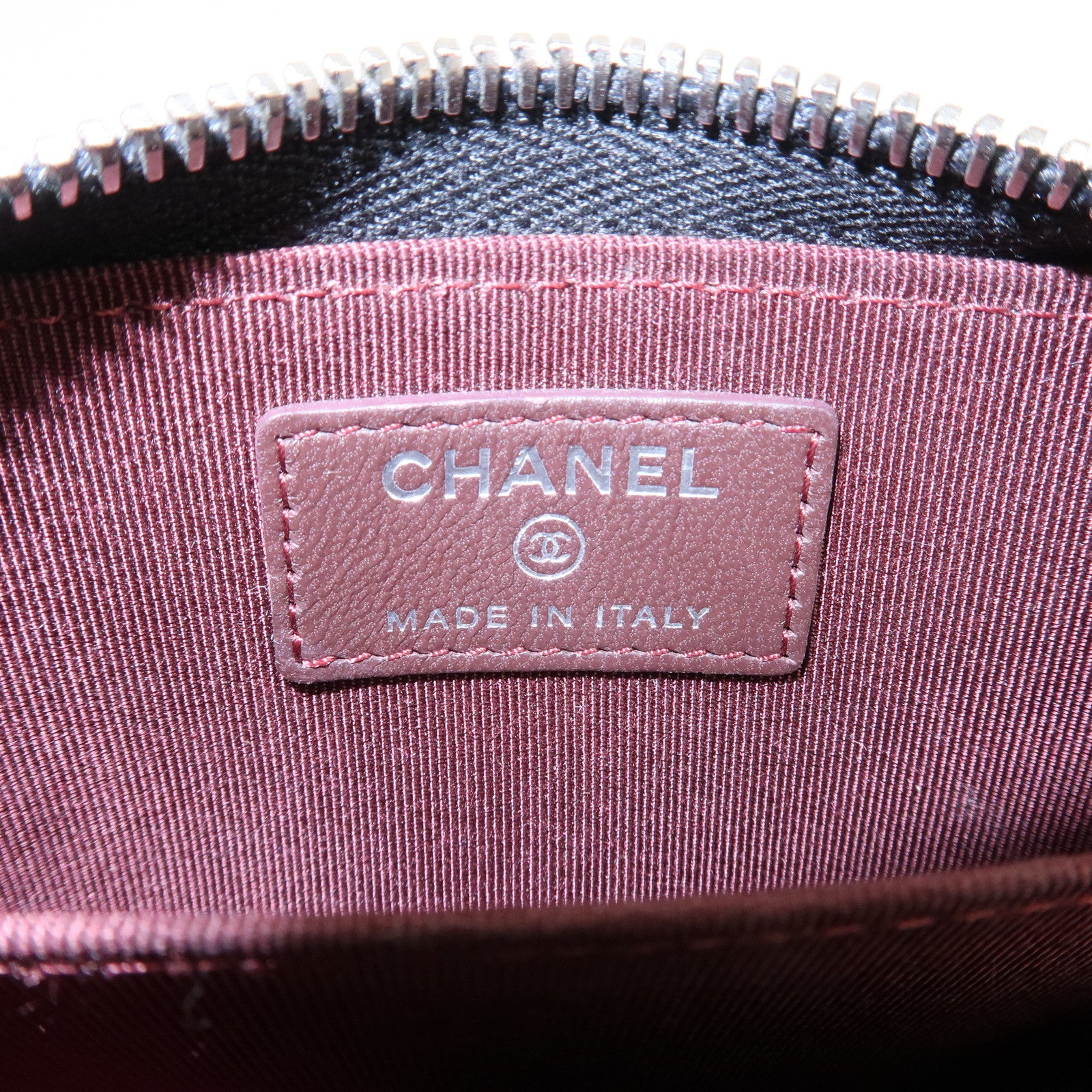 CHANEL Matelasse Lamb Skin Classic Zippy Coin Case Black AP0216 Used