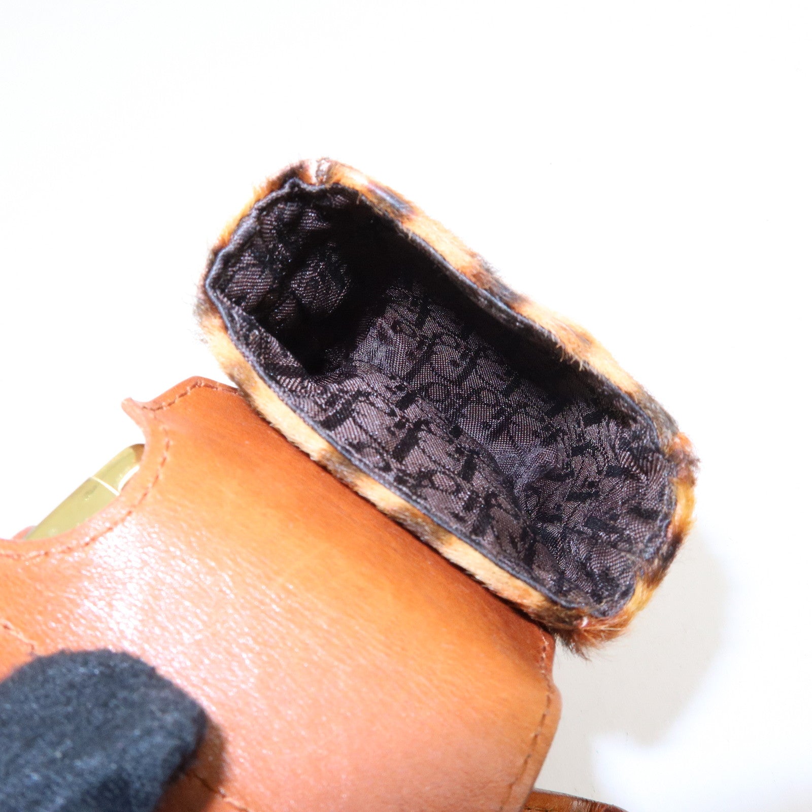 Christian Dior Street Chic Unborn Calf Leather Hand Bag Leopard