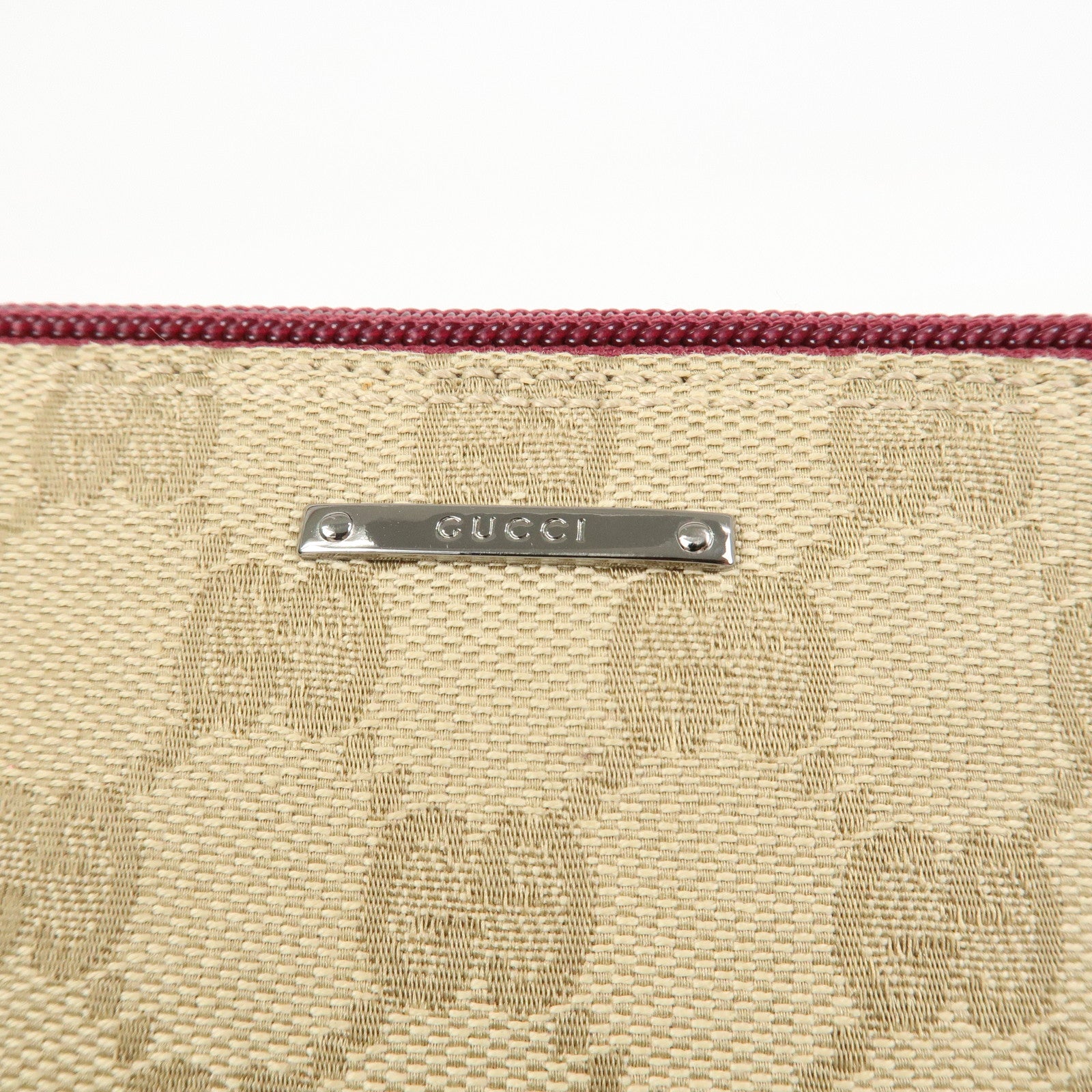 GUCCI Boat Bag Logo GG Monogram Canvas Hand Bag Beige Pink 07198