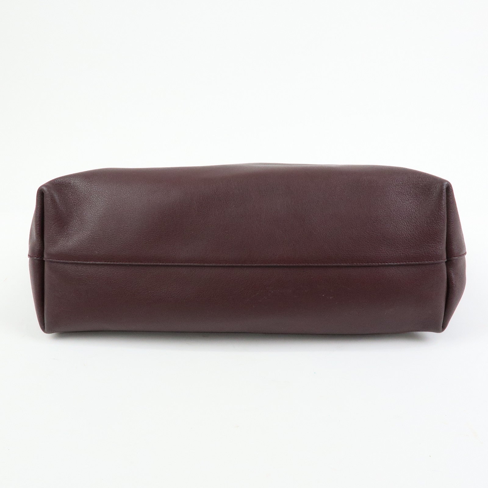 SAINT LAURENT PARIS Calf Leather Tote Shoulder Bag Bordeaux 394195