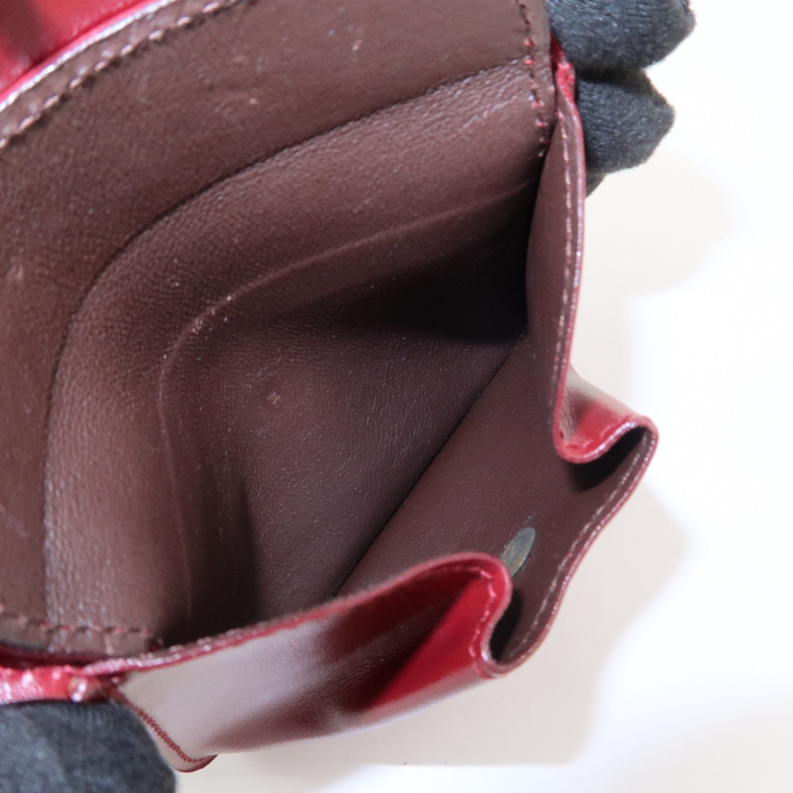 GUCCI Logo Leather Coin Case Coin Purse Red 030.2091