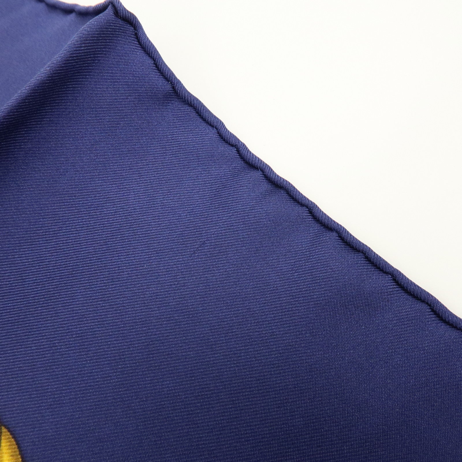 HERMES Carre 90 Silk 100% Scarf LES TAMBOURS Navy Gold