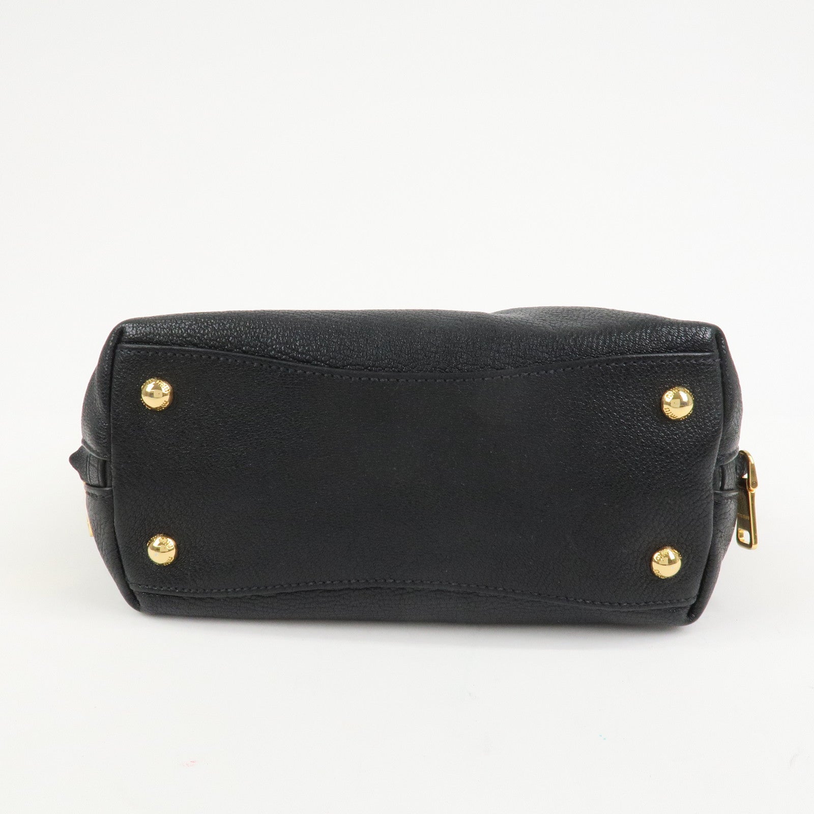 MIU MIU MADRAS Leather 2Way Bag Hand Bag Shoulder Bag Black