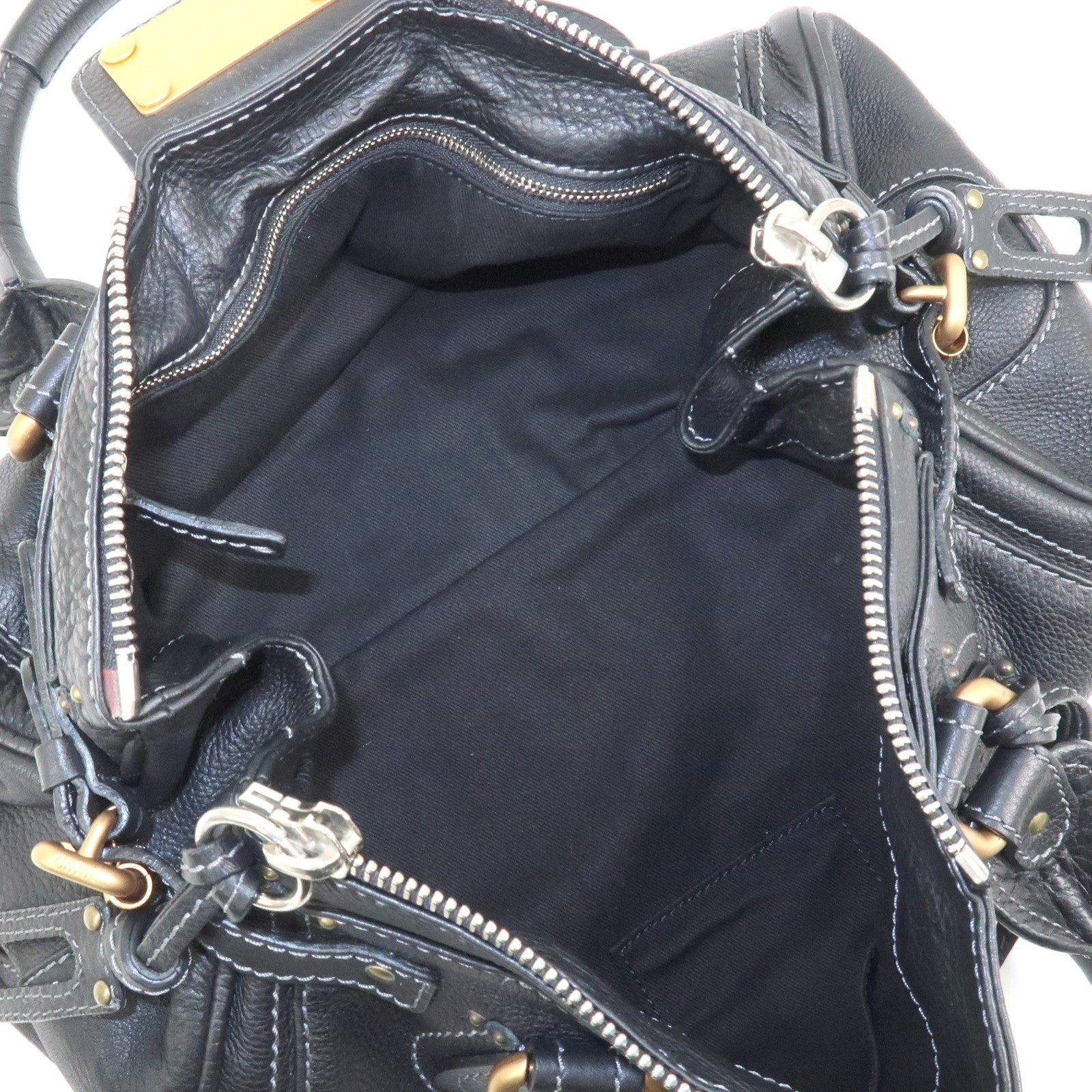 Chloe Paddington Medium Leather Shoulder Bag Hand Bag Black