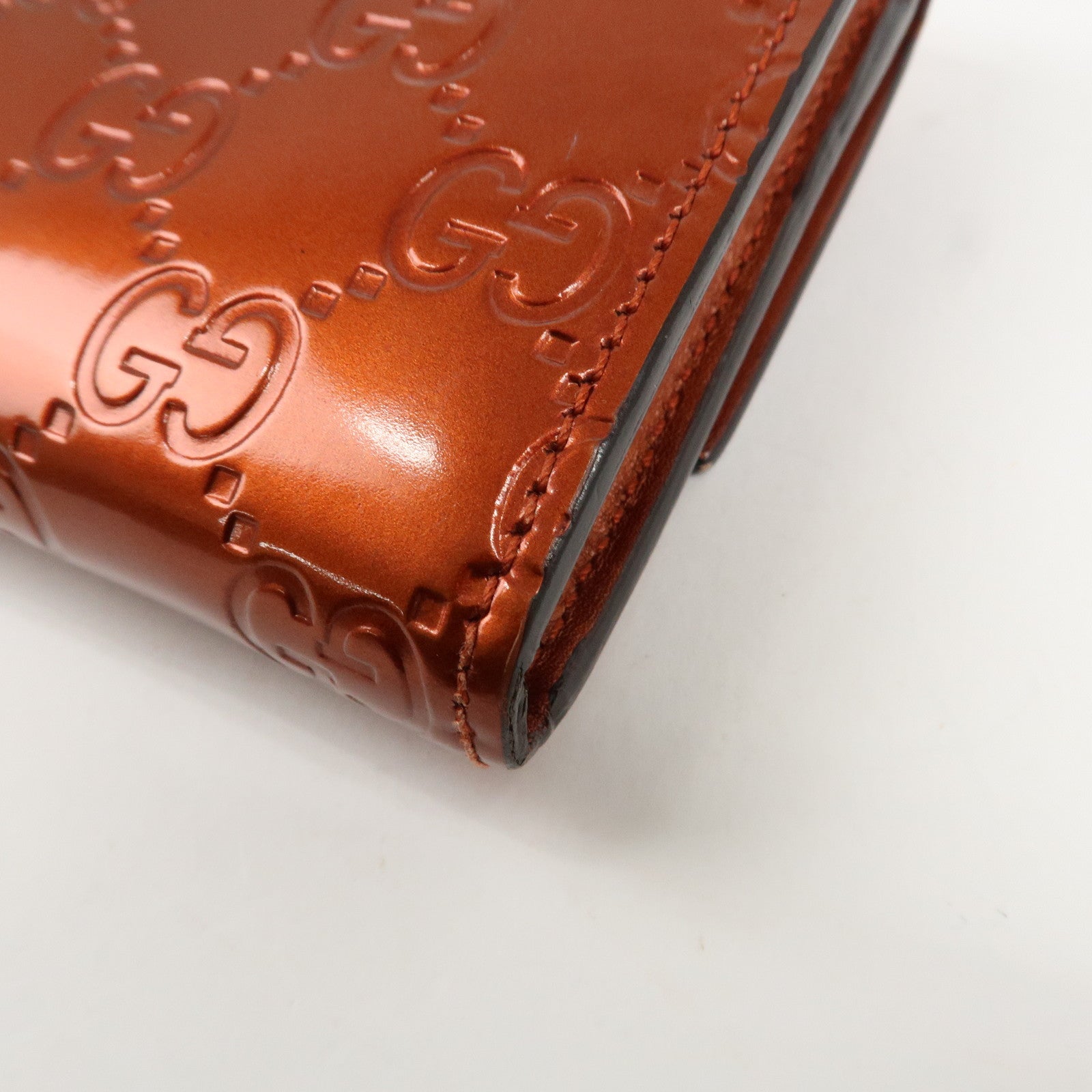 GUCCI Interlocking G Guccissima Lovely Heart Leather Wallet 251861 Used