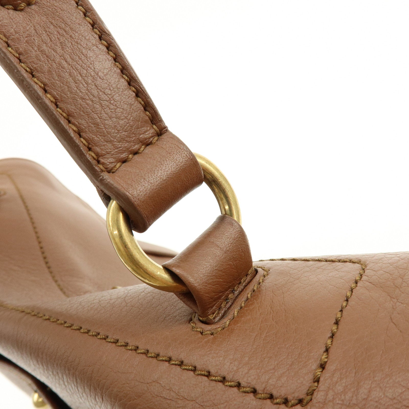 SAINT LAURENT PARIS Muse Two Leather Canvas 2WAY Bag Brown 229680