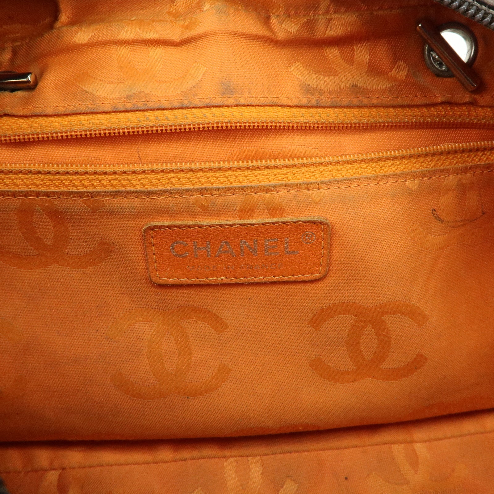 CHANEL Cambon Line Lamb Skin Bowling Bag Hand Bag Brown A25171 Used