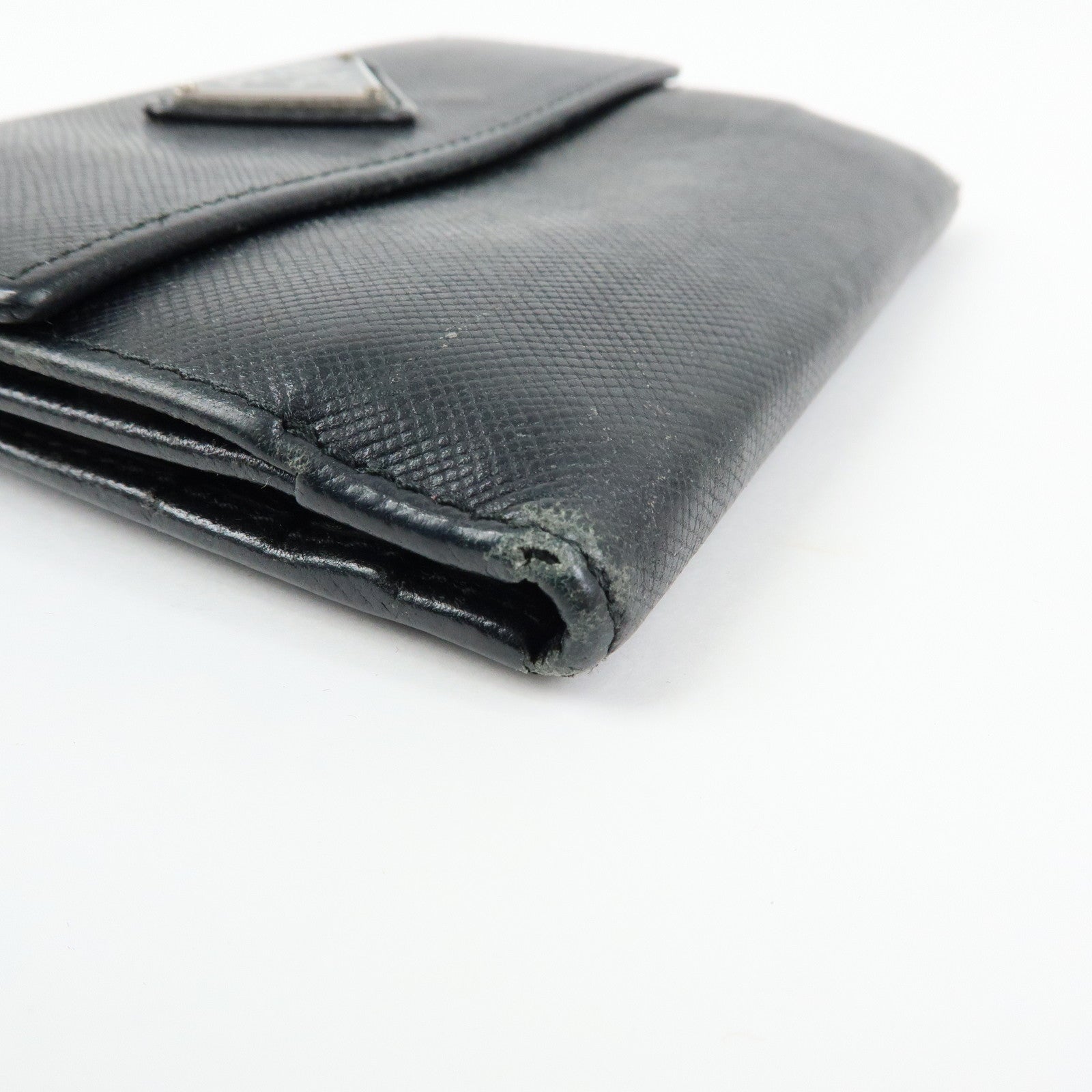 PRADA Triangle Logo Set of 3 Wallet Pouch Black Brown Red