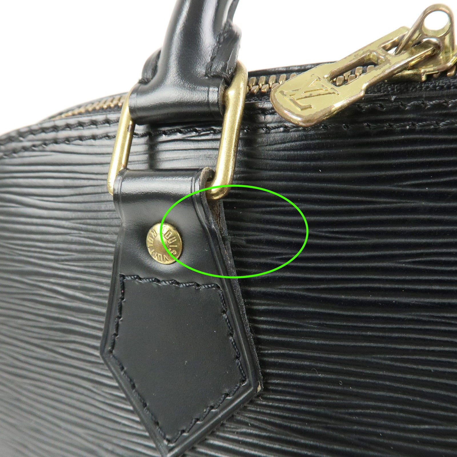 Louis Vuitton Epi Leather Alma MM Hand Bag Noir Black M52142