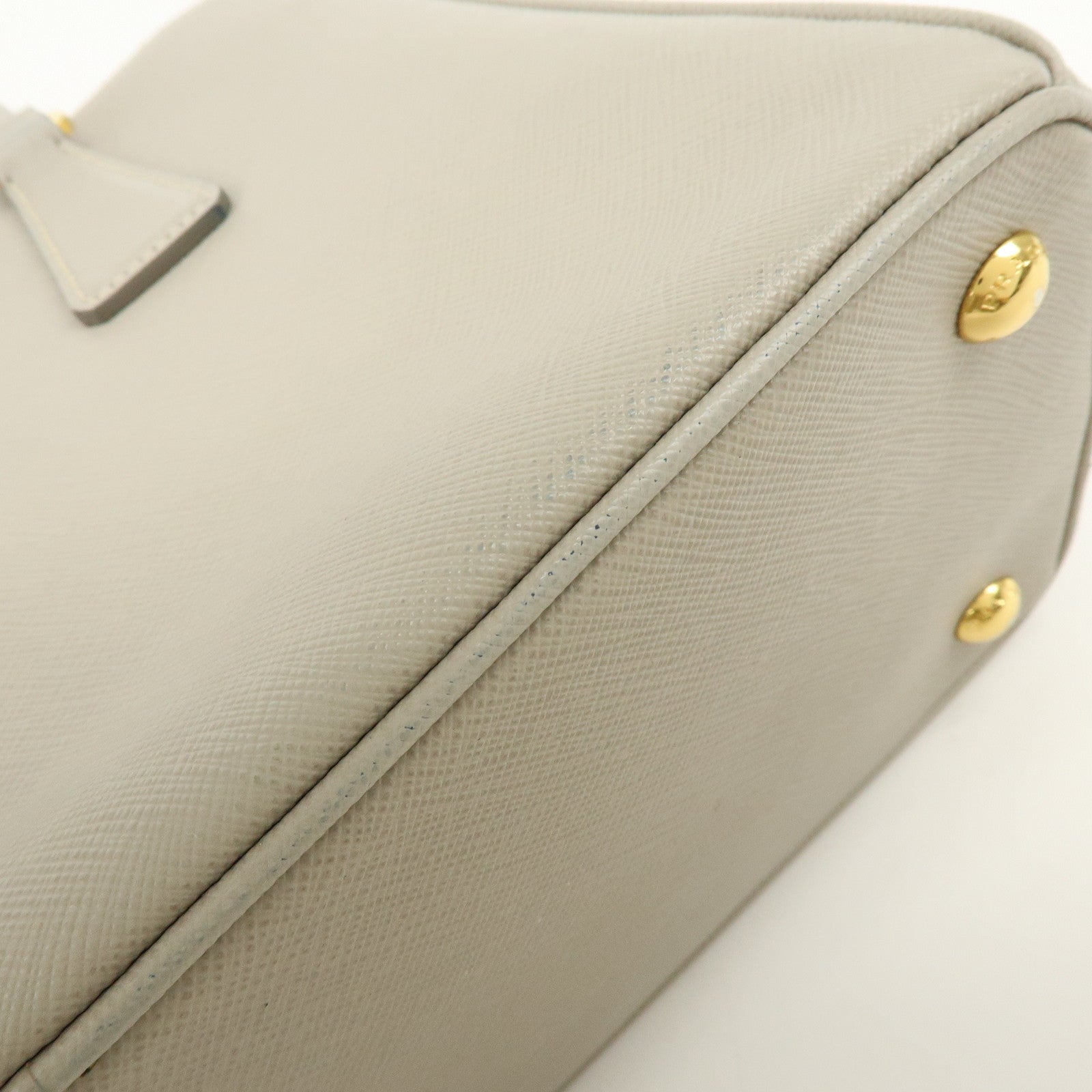 PRADA Triangle Logo Galleria 2Way Bag Shoulder Bag Gray BN2863