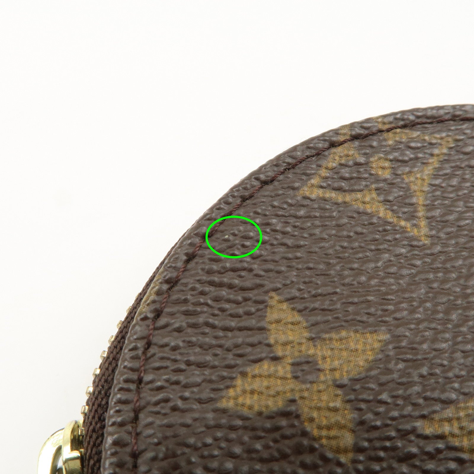 Louis Vuitton Monogram Porte Monnaie Rond Coin Case Brown M61926 Used