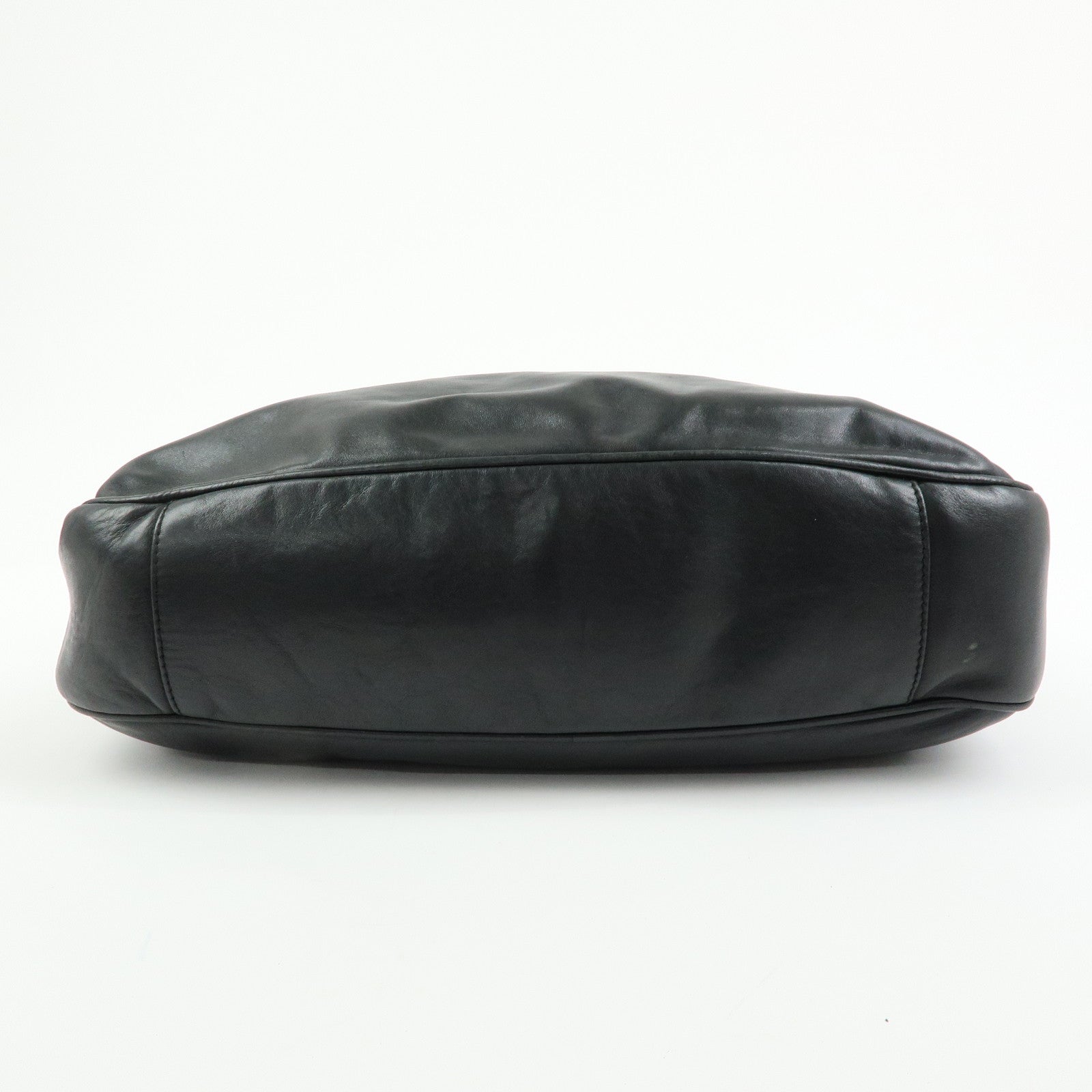 GUCCI Bamboo Leather 2Way Bag Hand Bag Shoulder Bag Black 001・1781