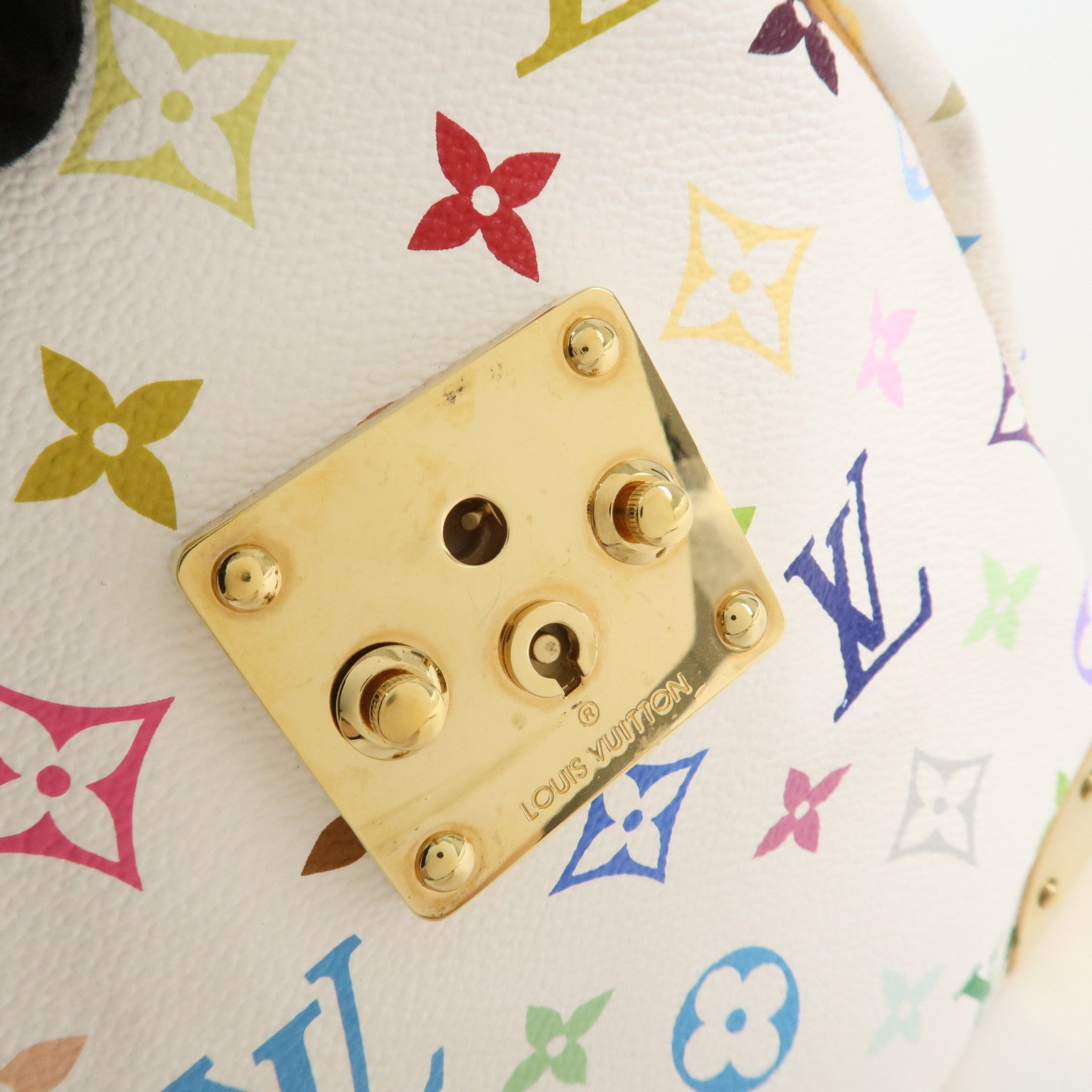 Louis Vuitton Monogram Multicolor Speedy 30 Hand Bag Blanc M92643 Used